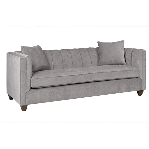 Channel Tufted Grey Sofa Set of 3 Made in Canada