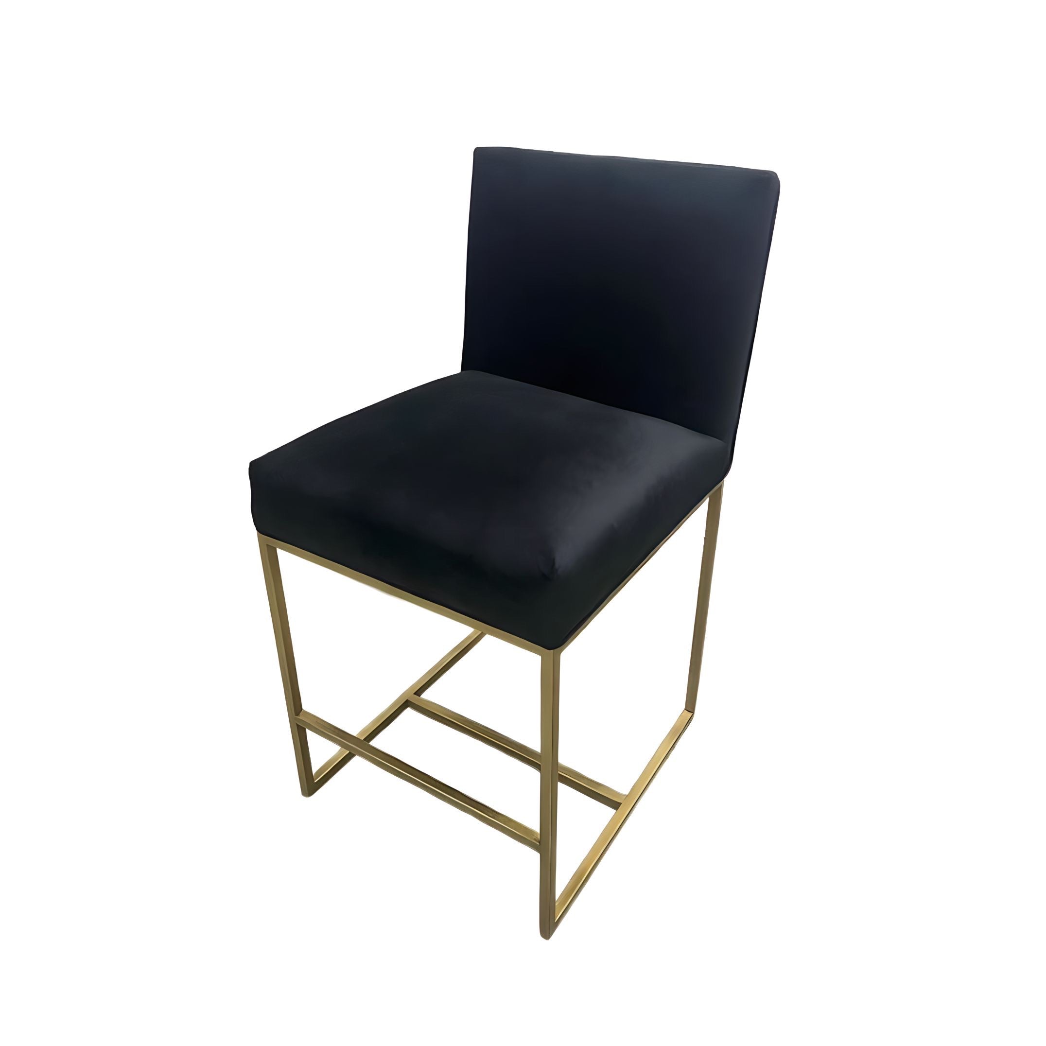 Milo Bar/Counter Stool - Gold & Black Velvet