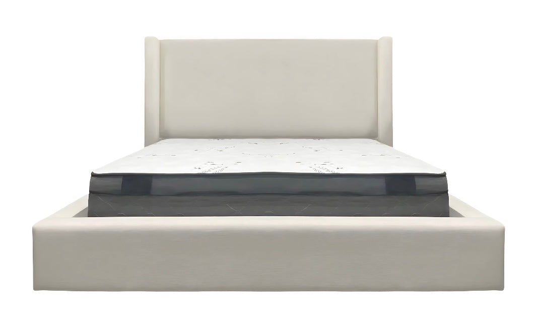 Solina Platform Bed - Ivory Linen