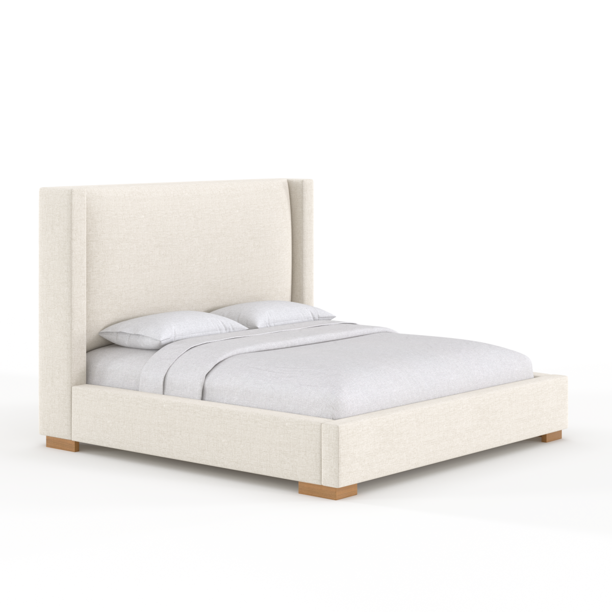 Solina Platform Bed - Ivory Linen
