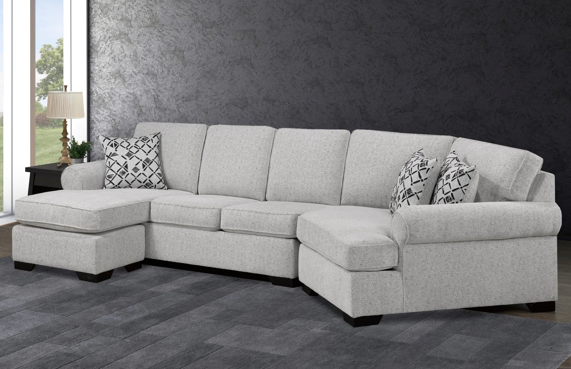 Loretto Cuddler Sectional - Light Grey