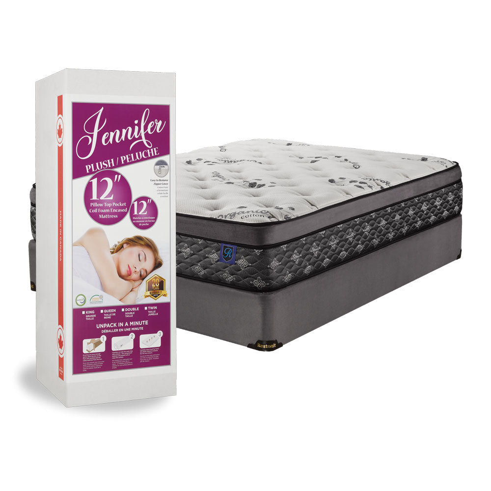 Jennifer 12" Pillow Top & Pocket Coil Mattress