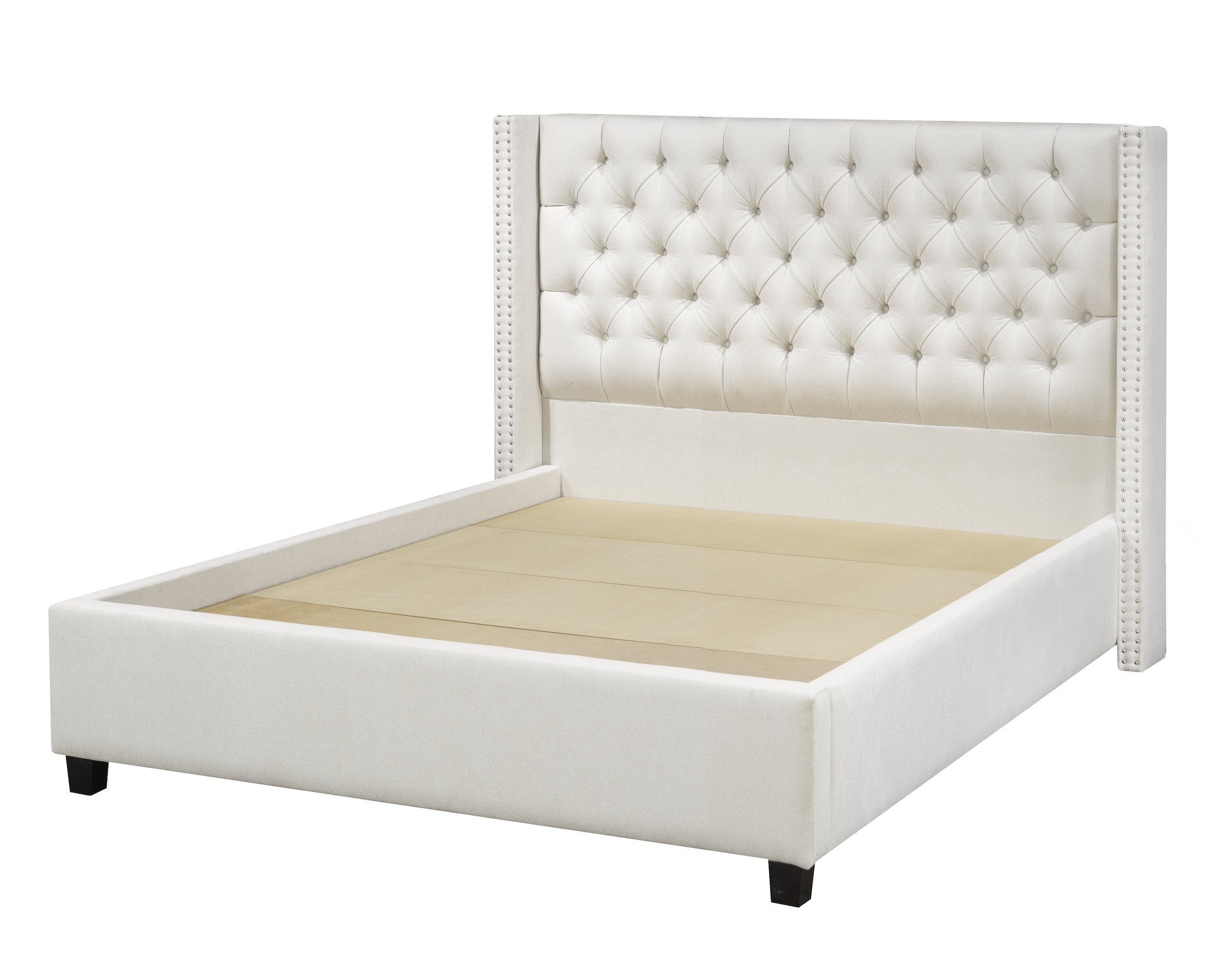 Tulita Platform Bed - Ivory Linen - Canadian Furniture