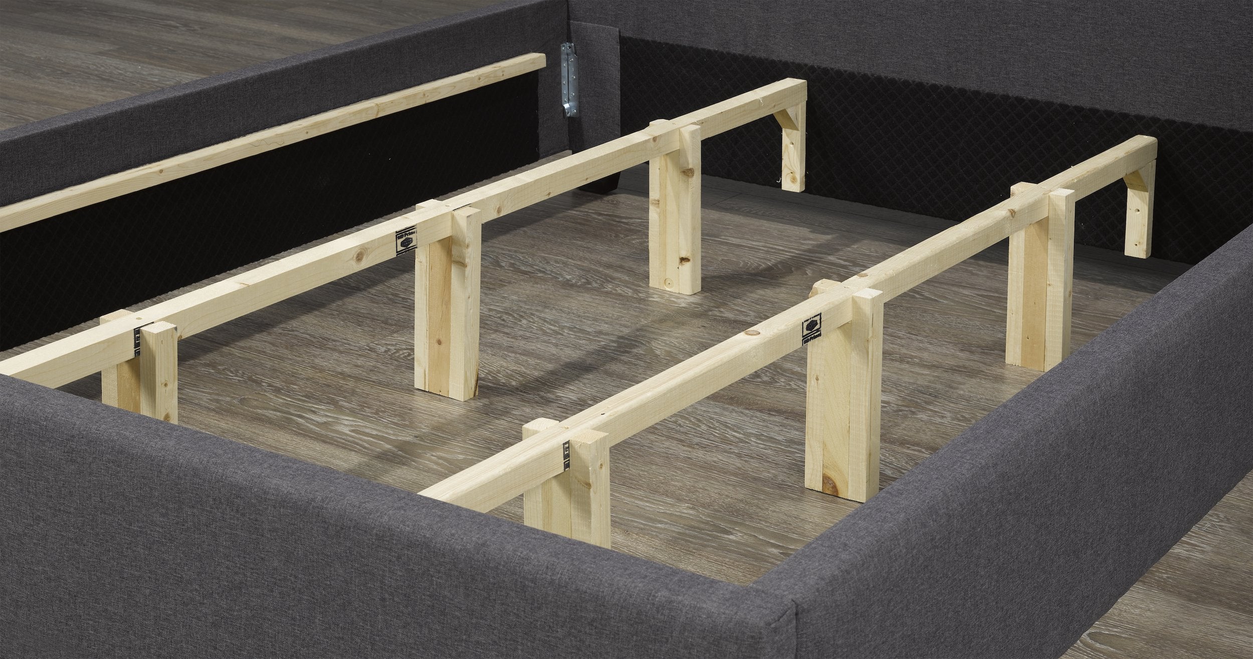 Rocklyn Platform Bed - Dark Grey Linen - Canadian Furniture