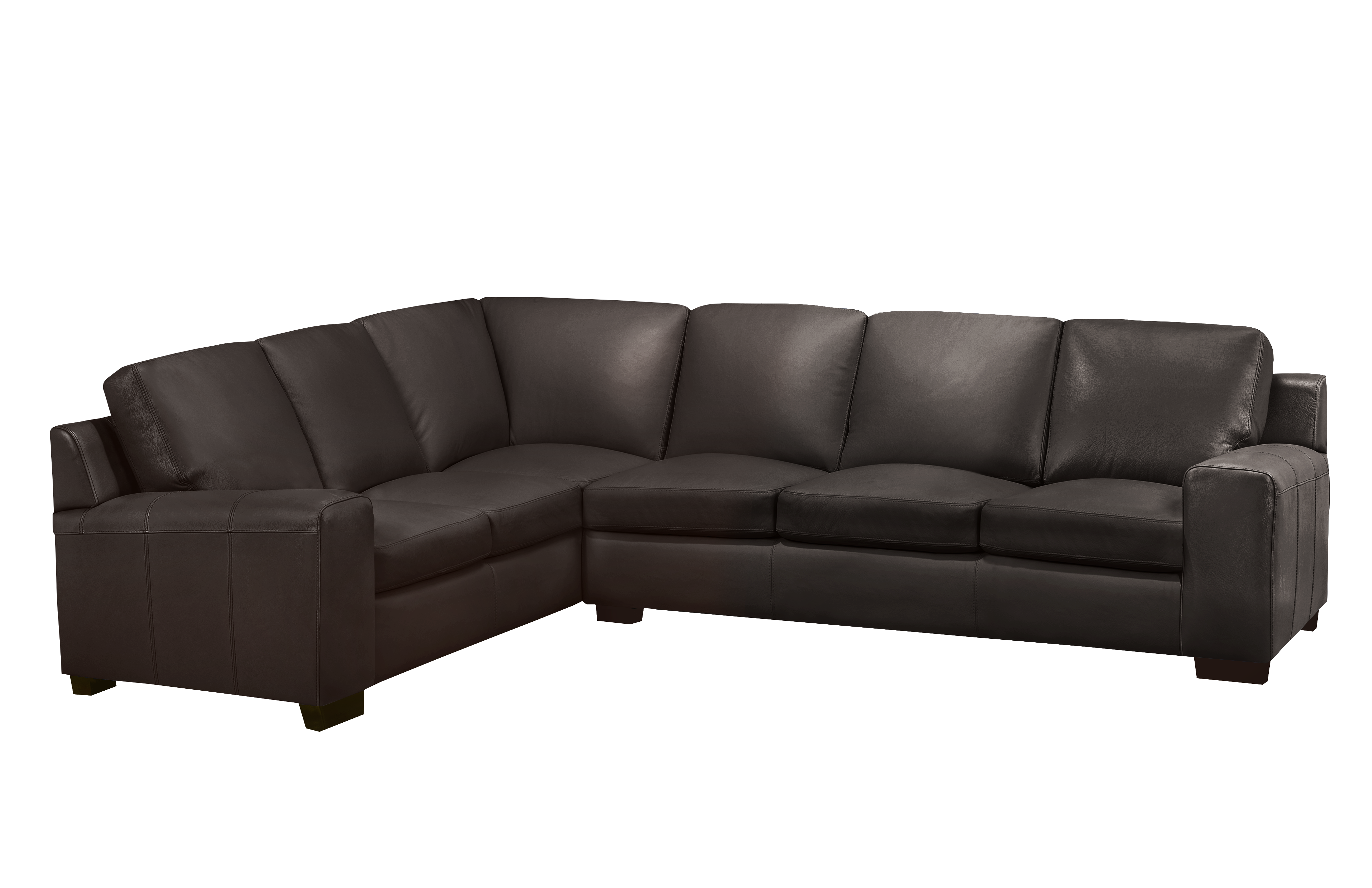 Vernon Sectional  - Mocha Genuine Leather