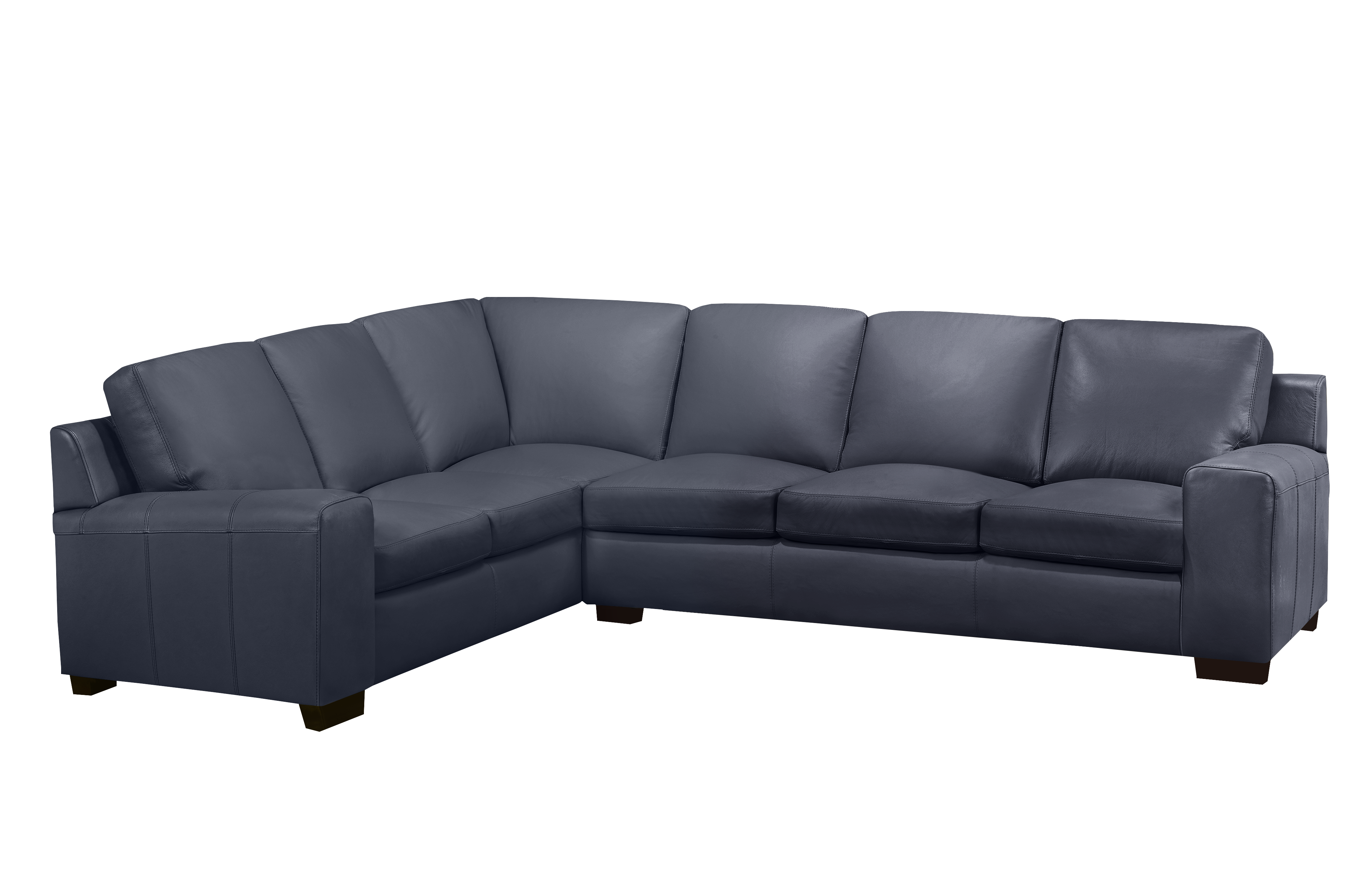 Vernon Sectional  - Navy Genuine Leather