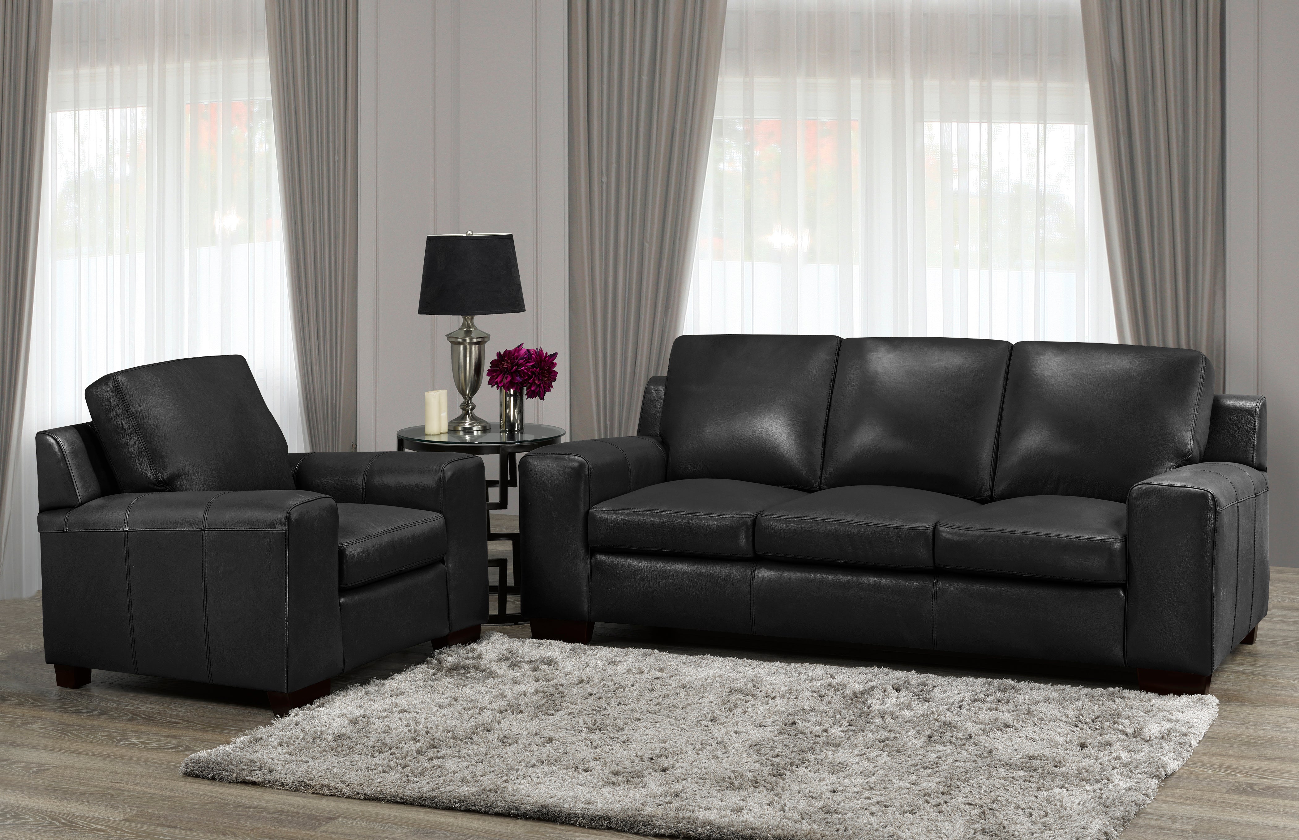 Vernon Sofa Series - Raven Genuine Leather