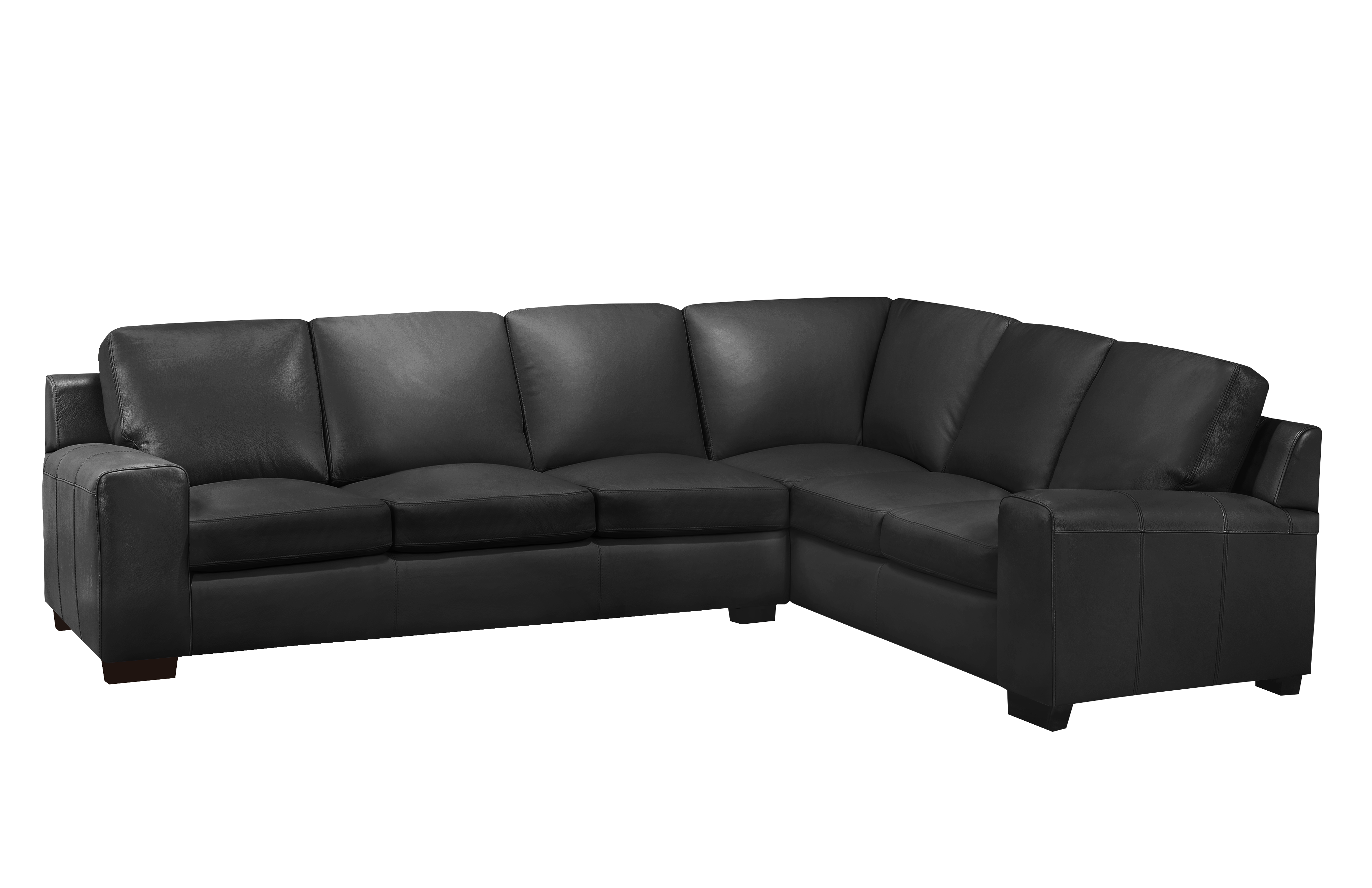 Vernon Sectional - Raven Genuine Leather