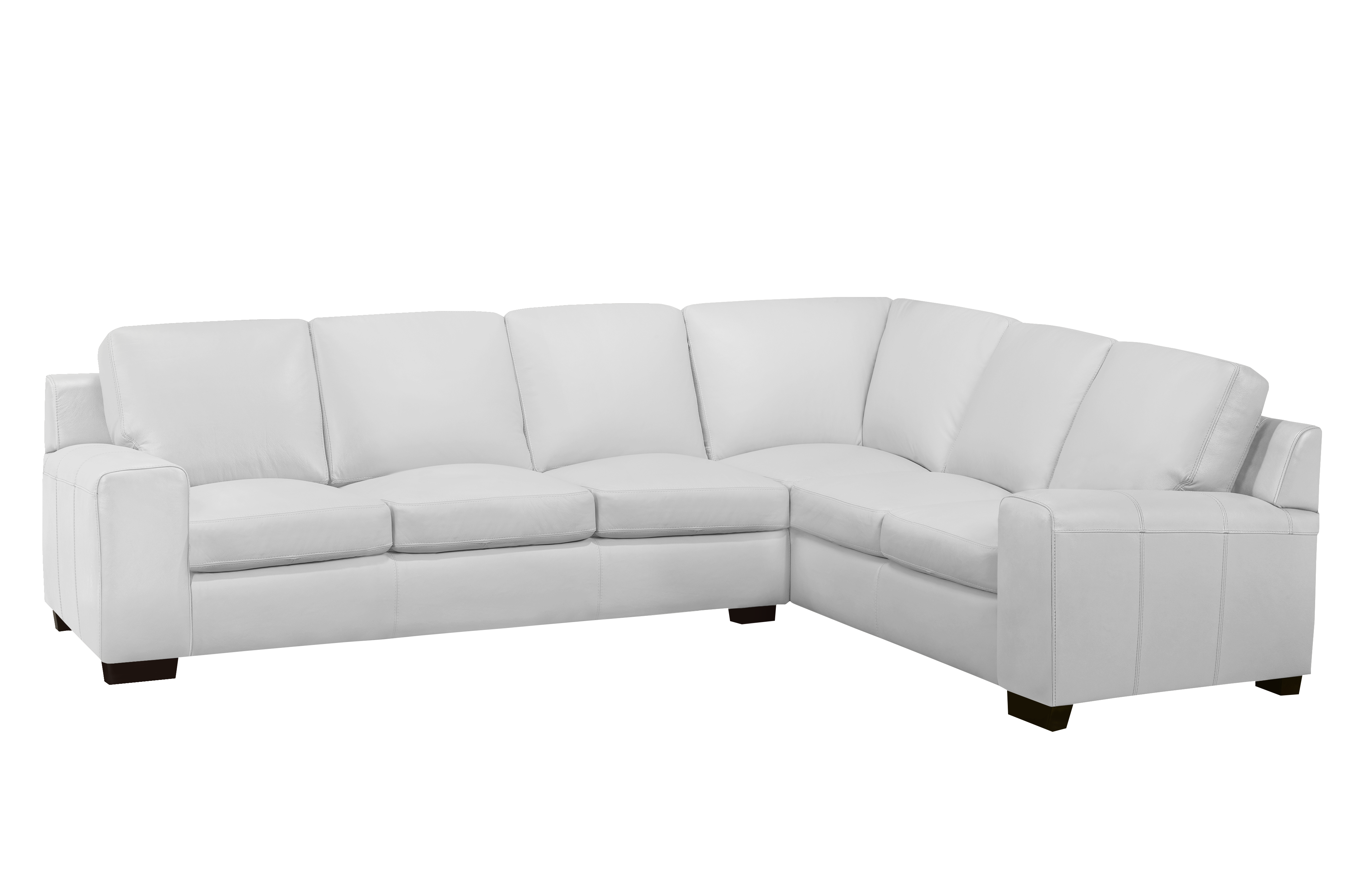 Vernon Sectional - Silver Grey Genuine Leather