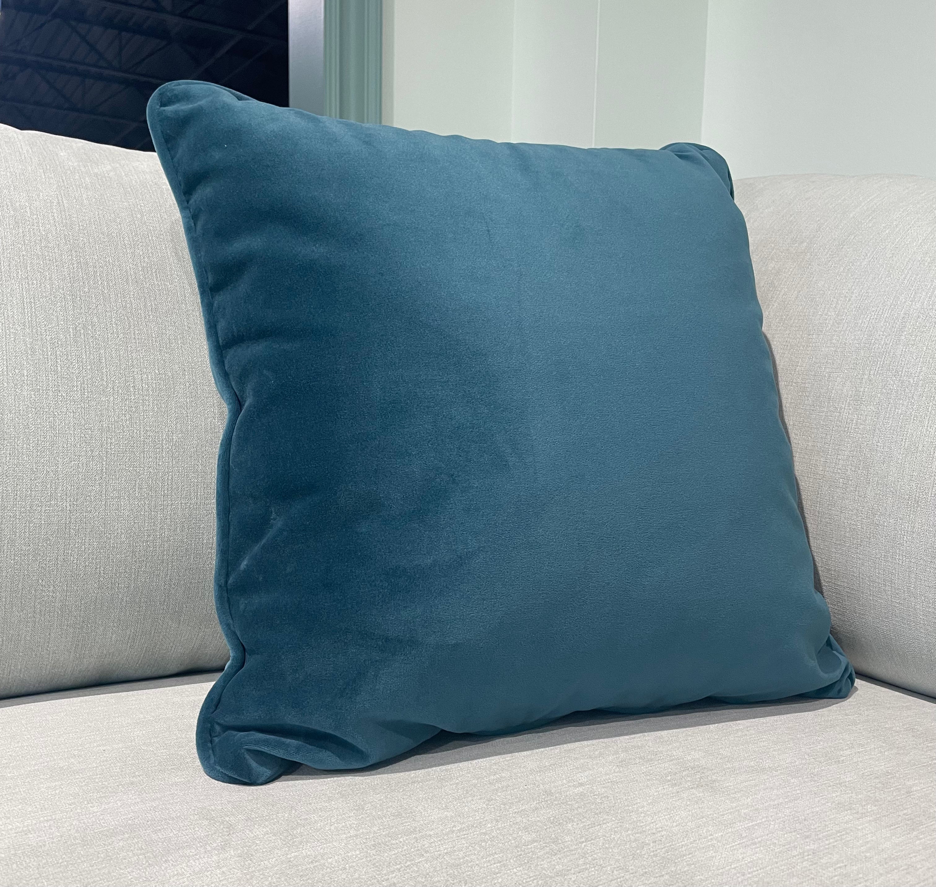 Blue Velvet 18” x 18” Toss Pillows (Set of 2)