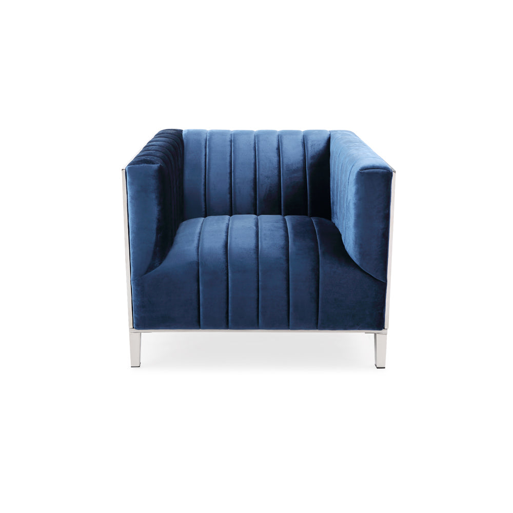 Aurora Accent Chair - Blue Velvet