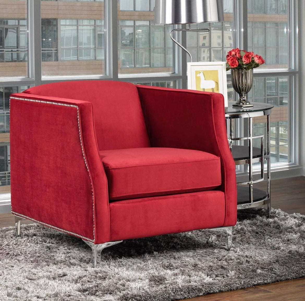 Red Accent Chair Living Room Furniture Toronto - Main Image