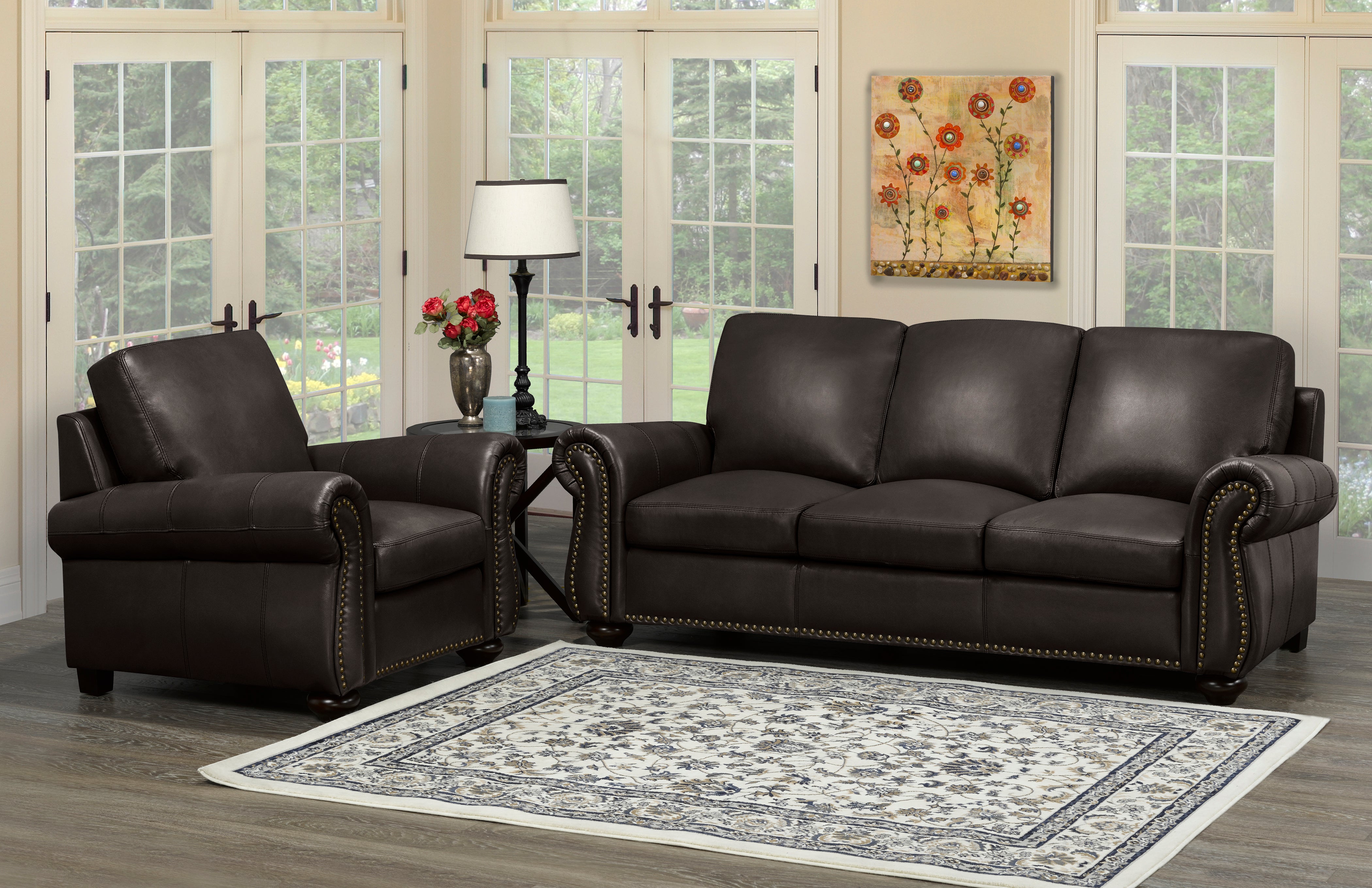 Whistler Sofa Series - Mocha Genuine Leather