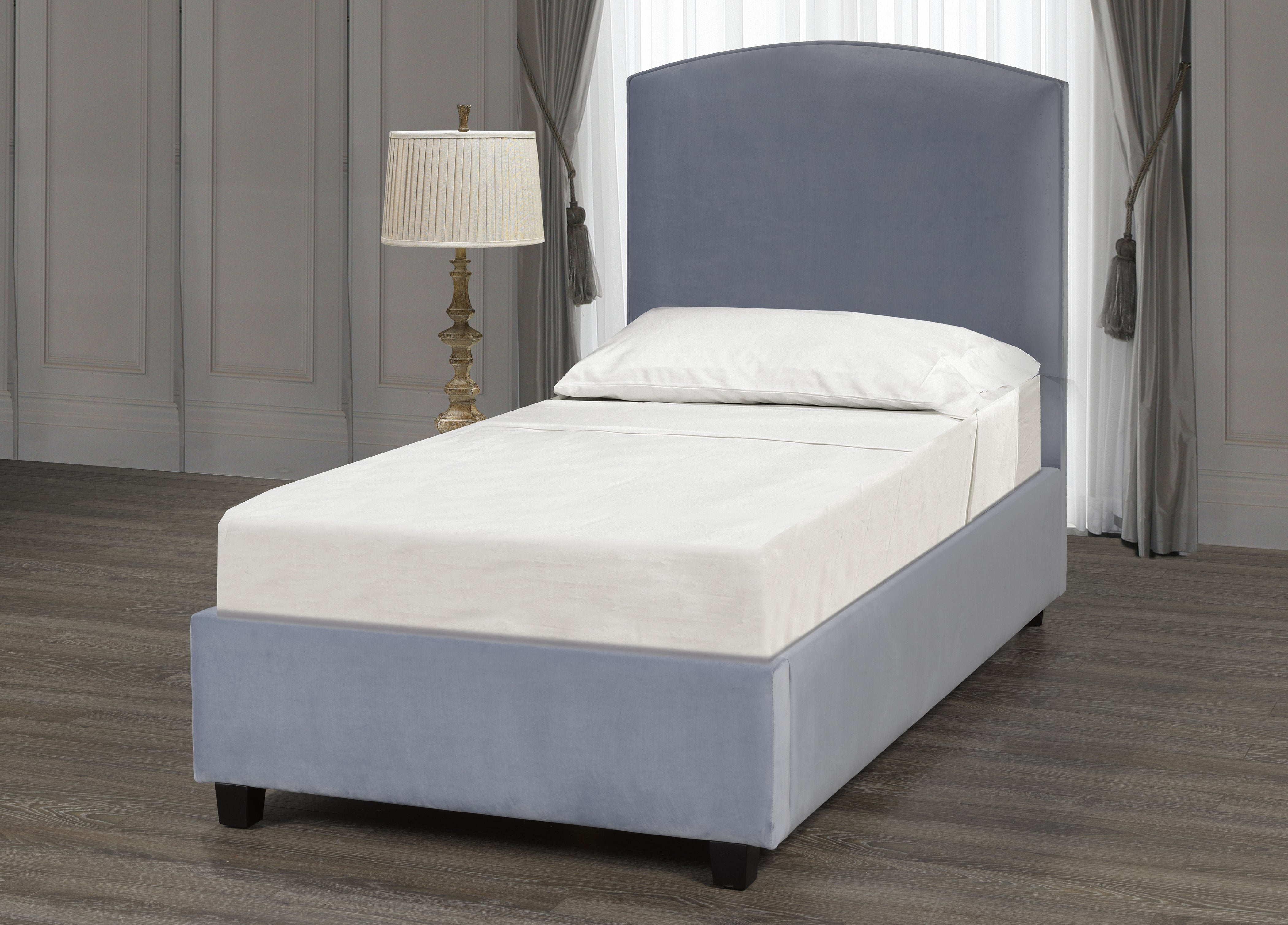 Patria Kids Bed - Baby Blue Velvet - Canadian Furniture