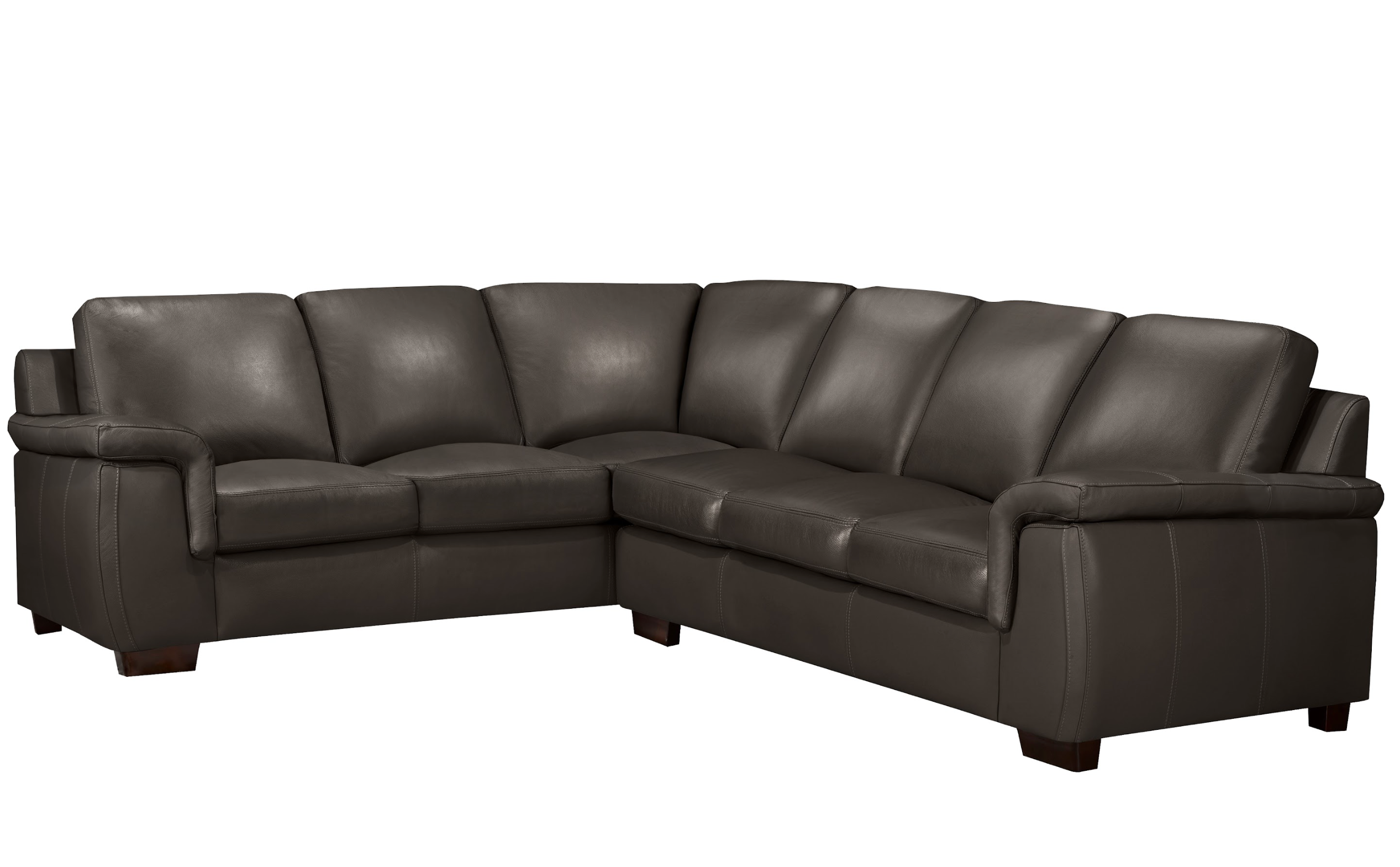 Kingston Sectional - Mocha Genuine Leather