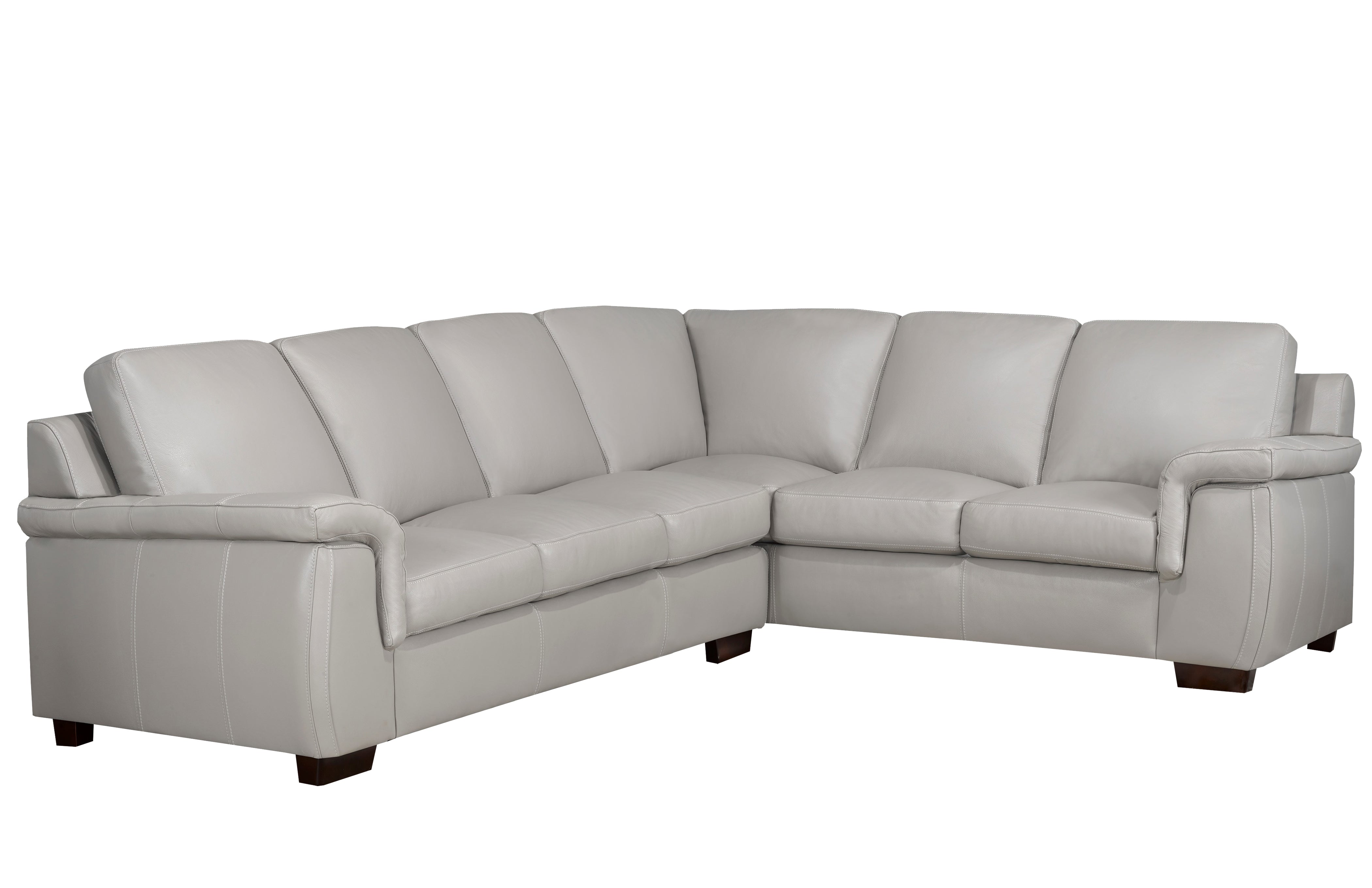 Kingston Sectional - Cloud Grey Genuine Leather