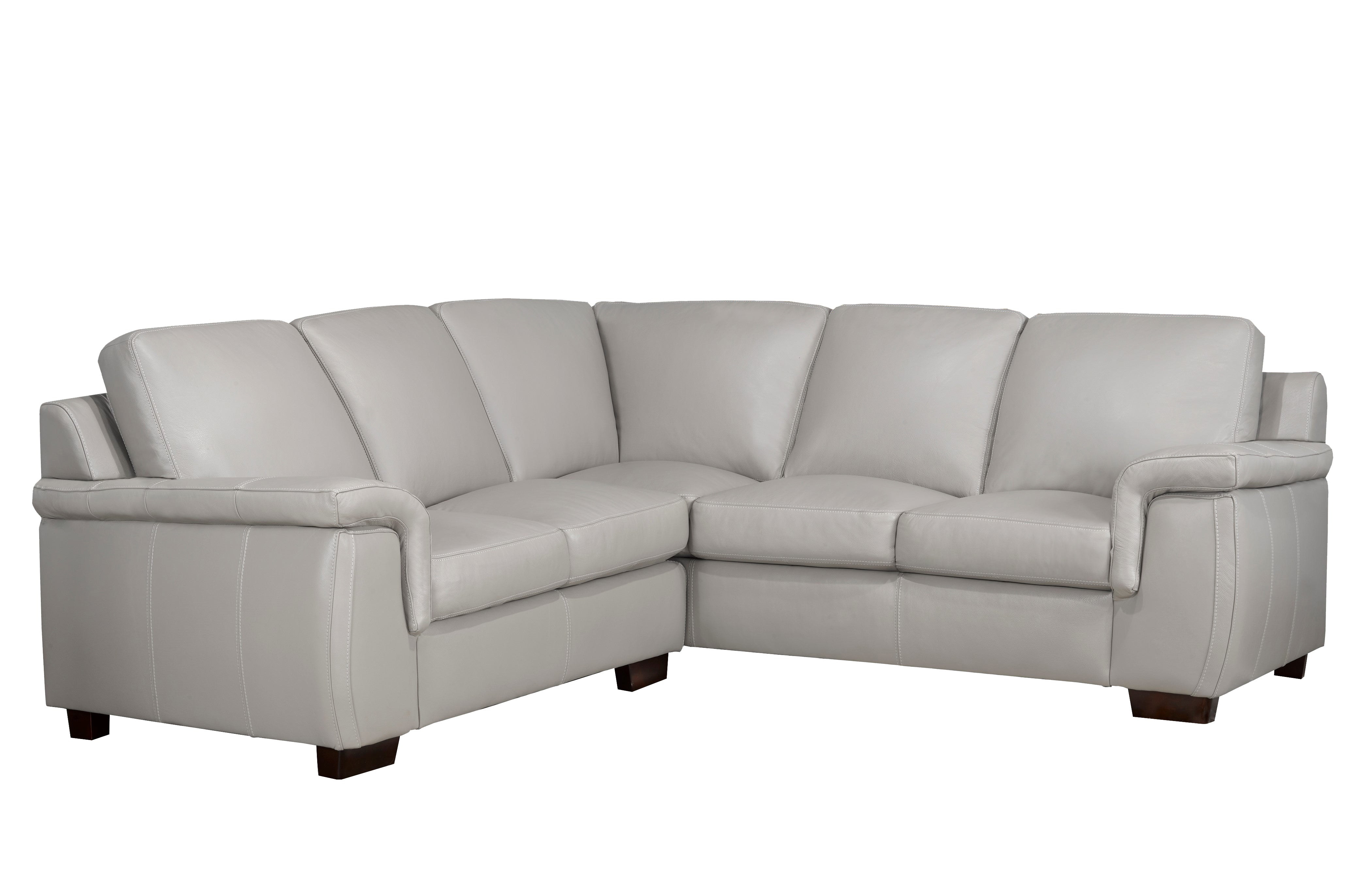 Kingston Sectional - Cloud Grey Genuine Leather