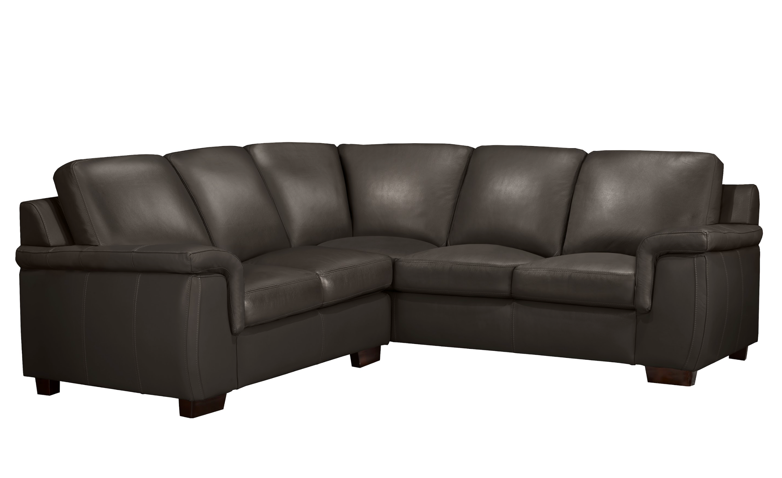 Kingston Sectional - Mocha Genuine Leather