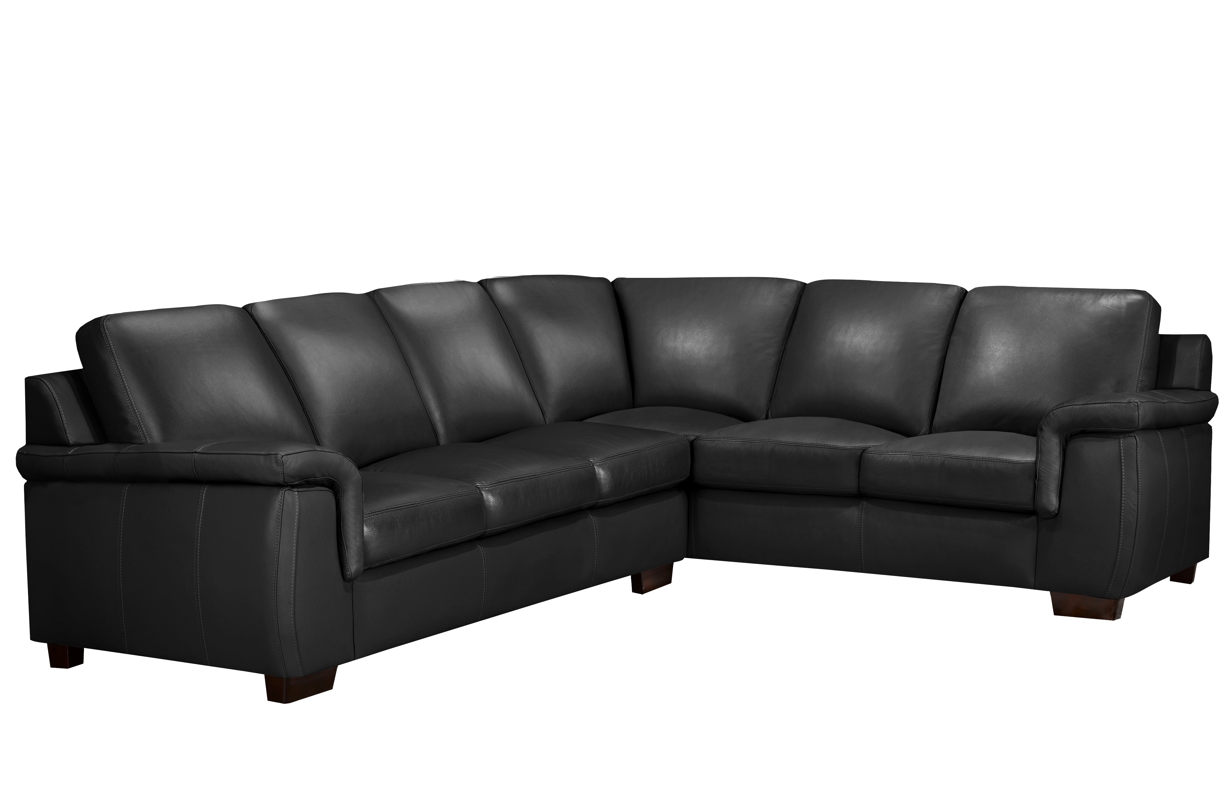 Kingston Sectional - Raven Genuine Leather