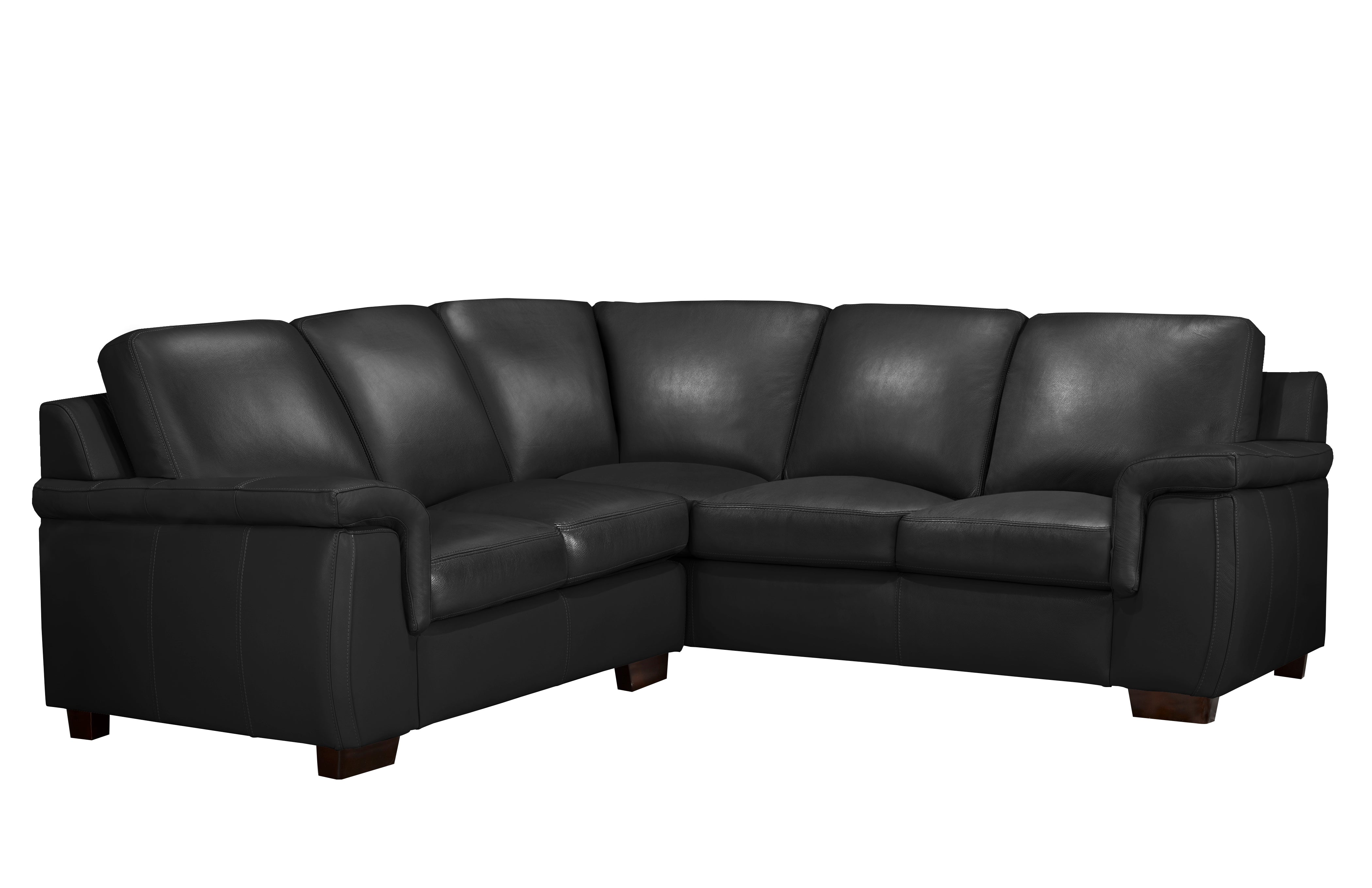 Kingston Sectional - Raven Genuine Leather