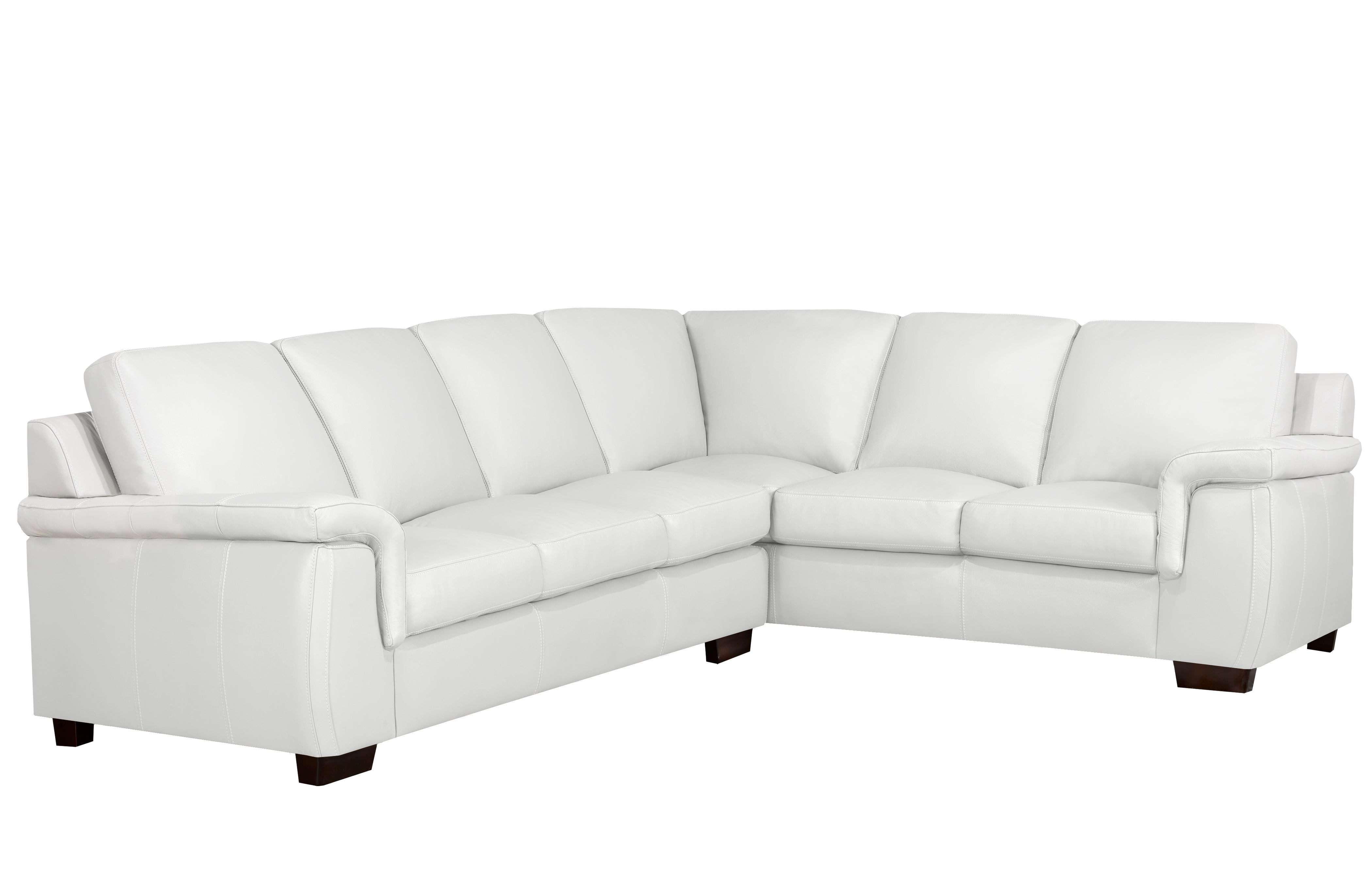 Kingston Sectional - Silver Grey Genuine Leather