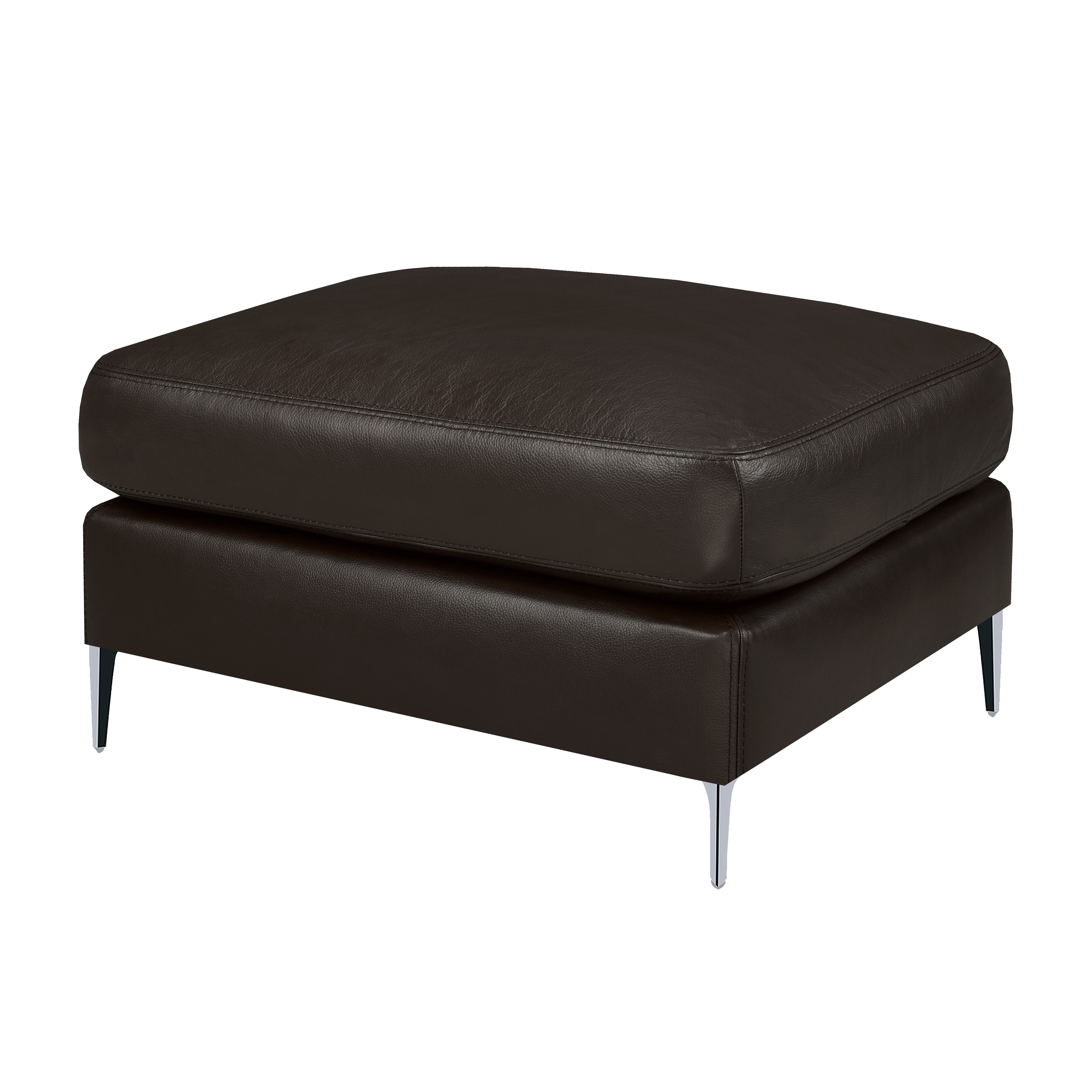 Windsor Ottoman - Mocha Genuine Leather