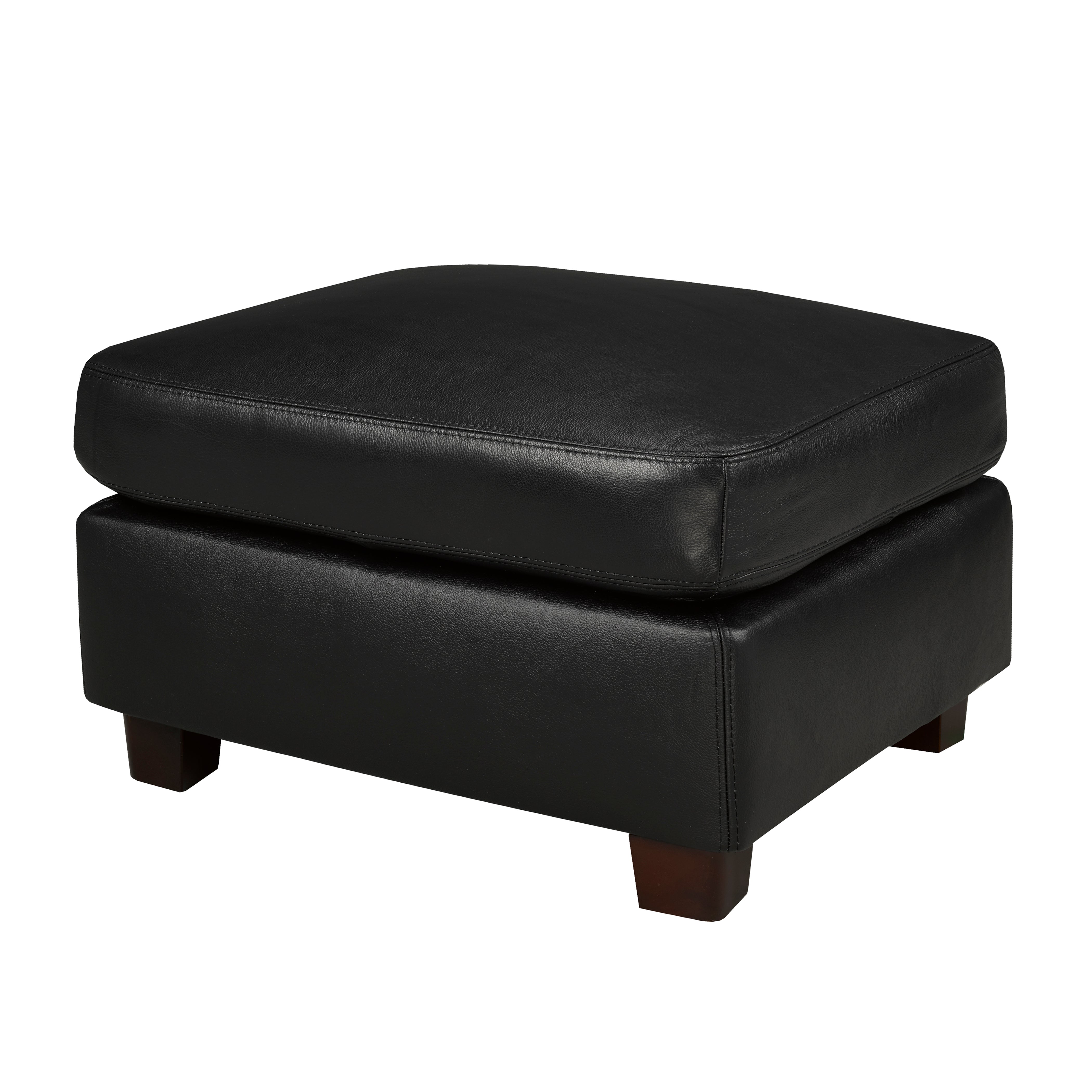 London Ottoman - Raven Genuine Leather