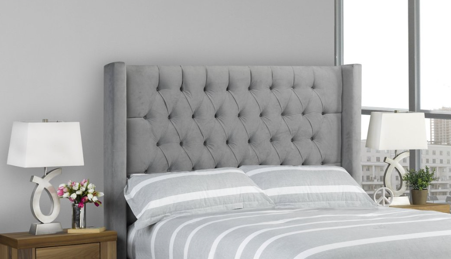 Odessa Headboard - Light Grey Velvet