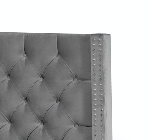 Tulita Platform Bed - Grey Velvet