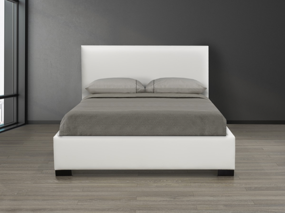 Rosslyn Platform Bed - White Leatherette