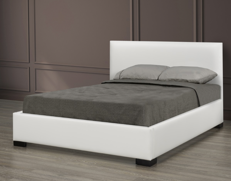 Rosslyn Platform Bed - White Leatherette