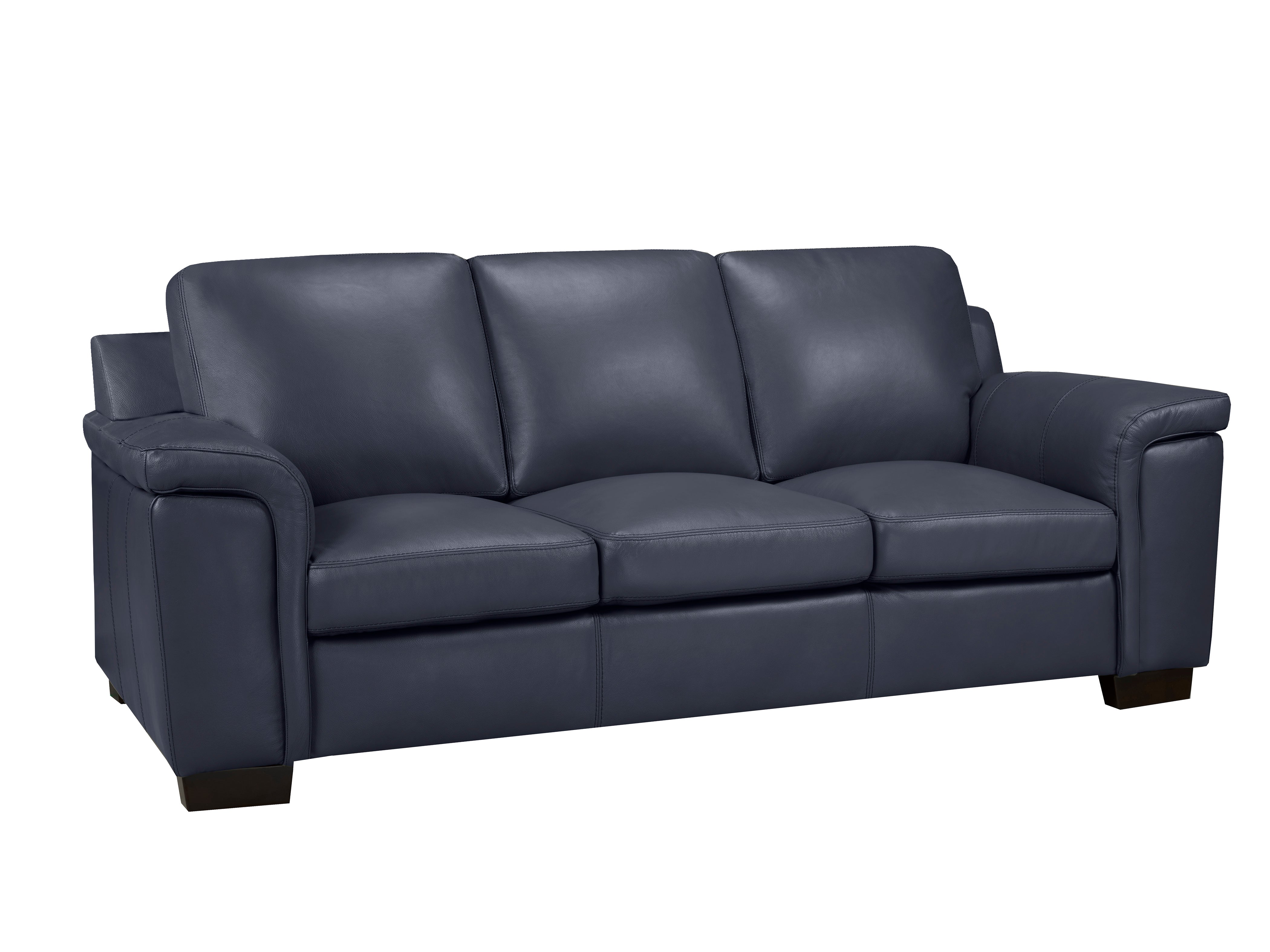 Melville Sofa - Navy Genuine Leather - Canadian Furniture