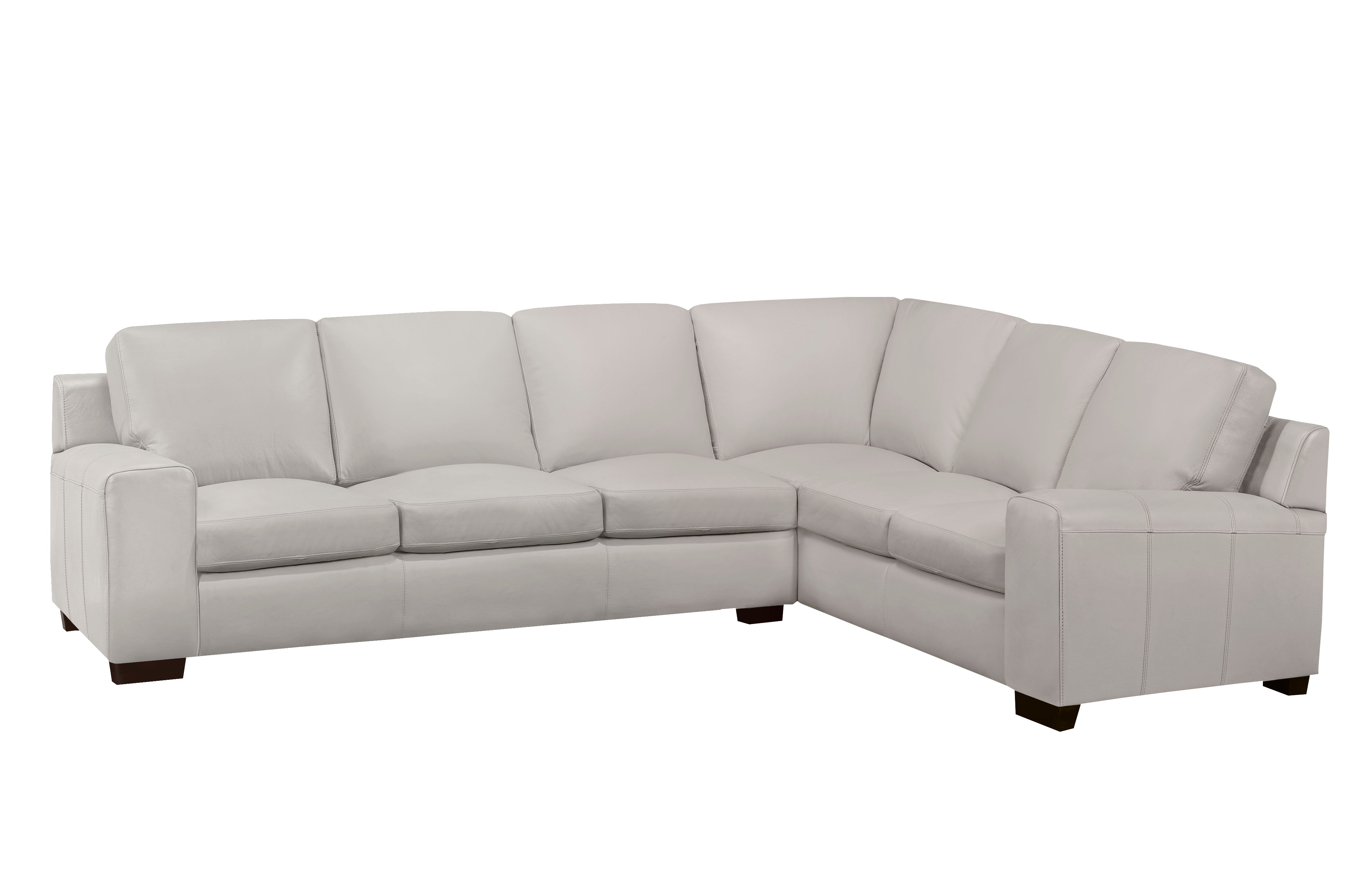 Vernon Sectional - Cloud Grey Genuine Leather