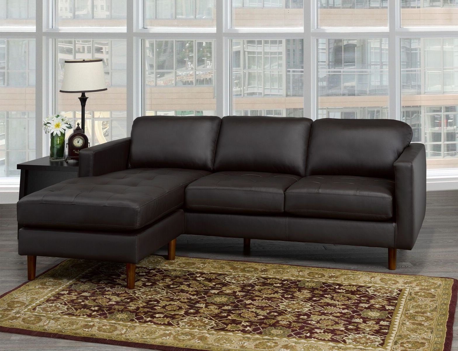 Berkeley Sectional - Chocolate Leather - Canadian Furniture