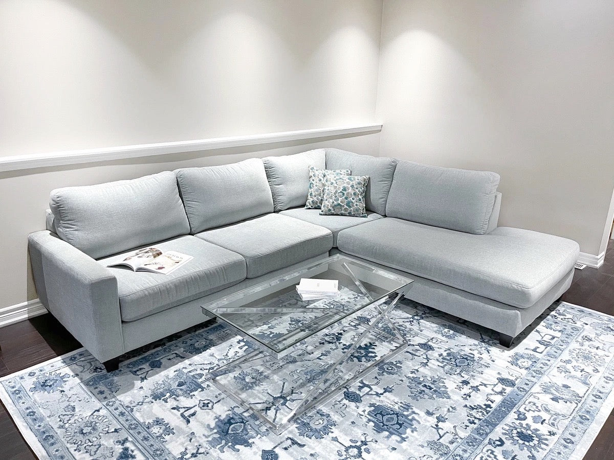 Johnson Sectional - Light Blue/Grey