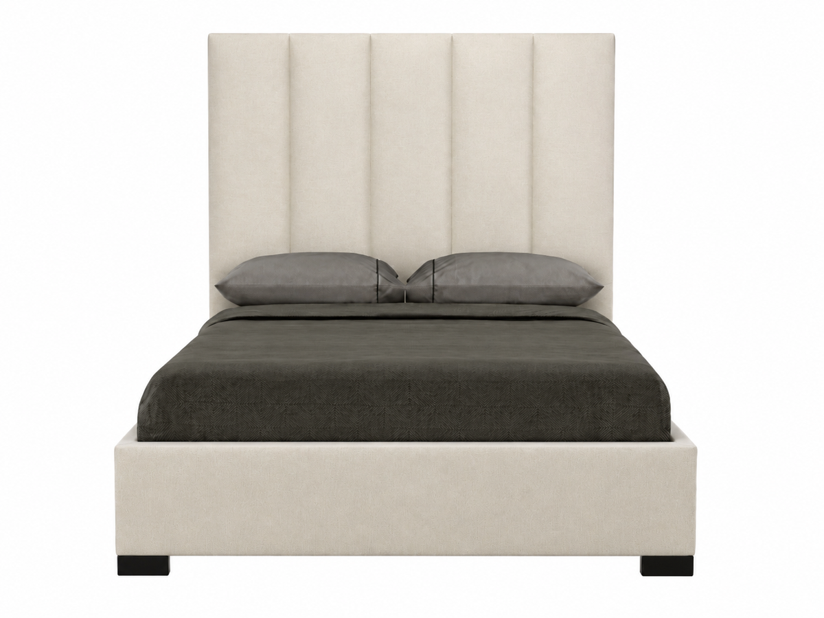 Dark Grey Linen Platform Bed | Bed Frames Made In Canada