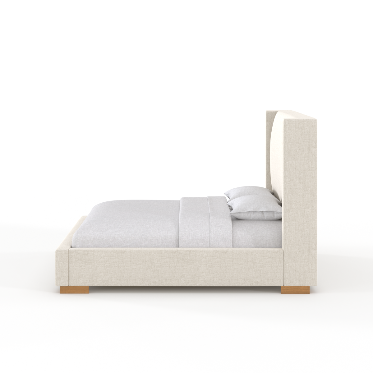 Solina Platform Bed - Ivory Linen