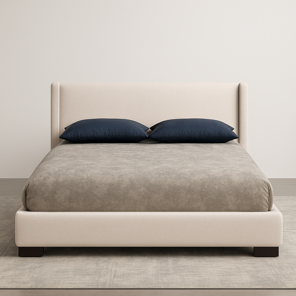 Lytton Platform Bed - Snow Linen