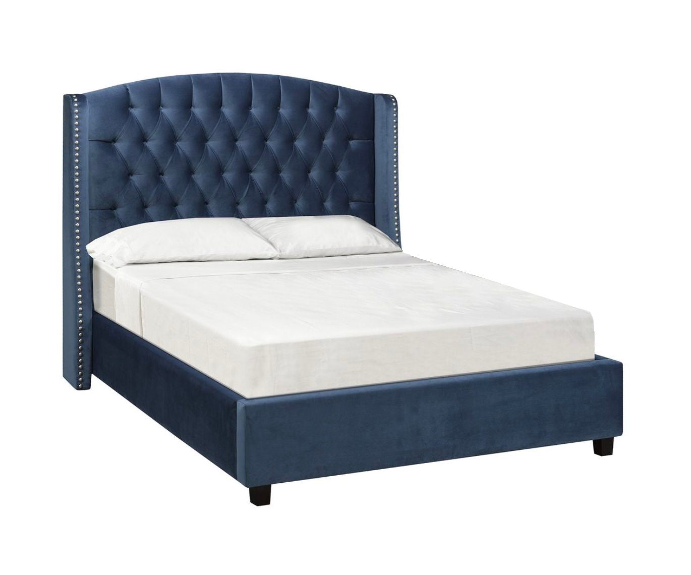 Pasadena Platform Bed - Blue Velvet