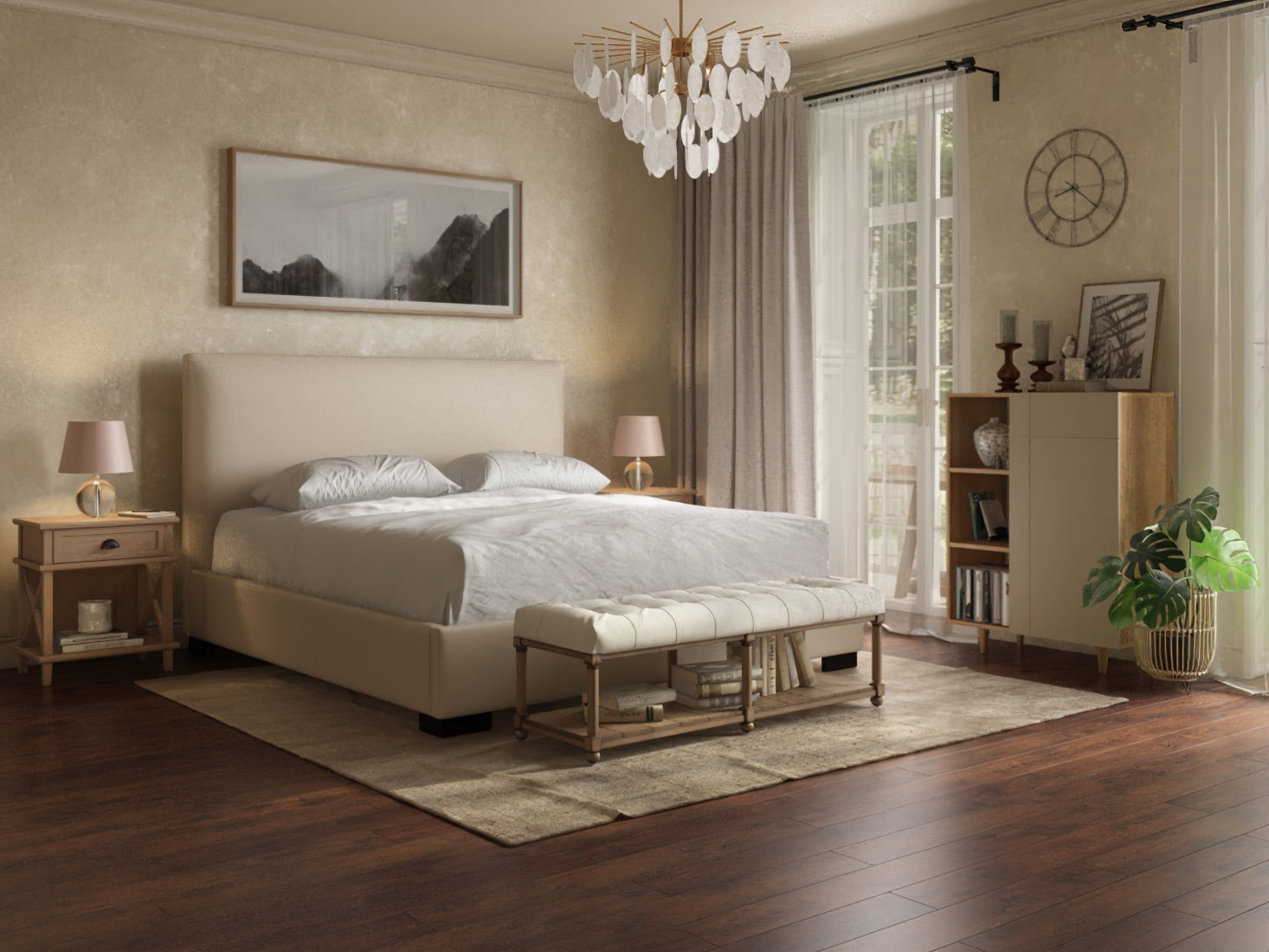 Sunterra Platform Bed - Beige - CanadianFurniture.ca