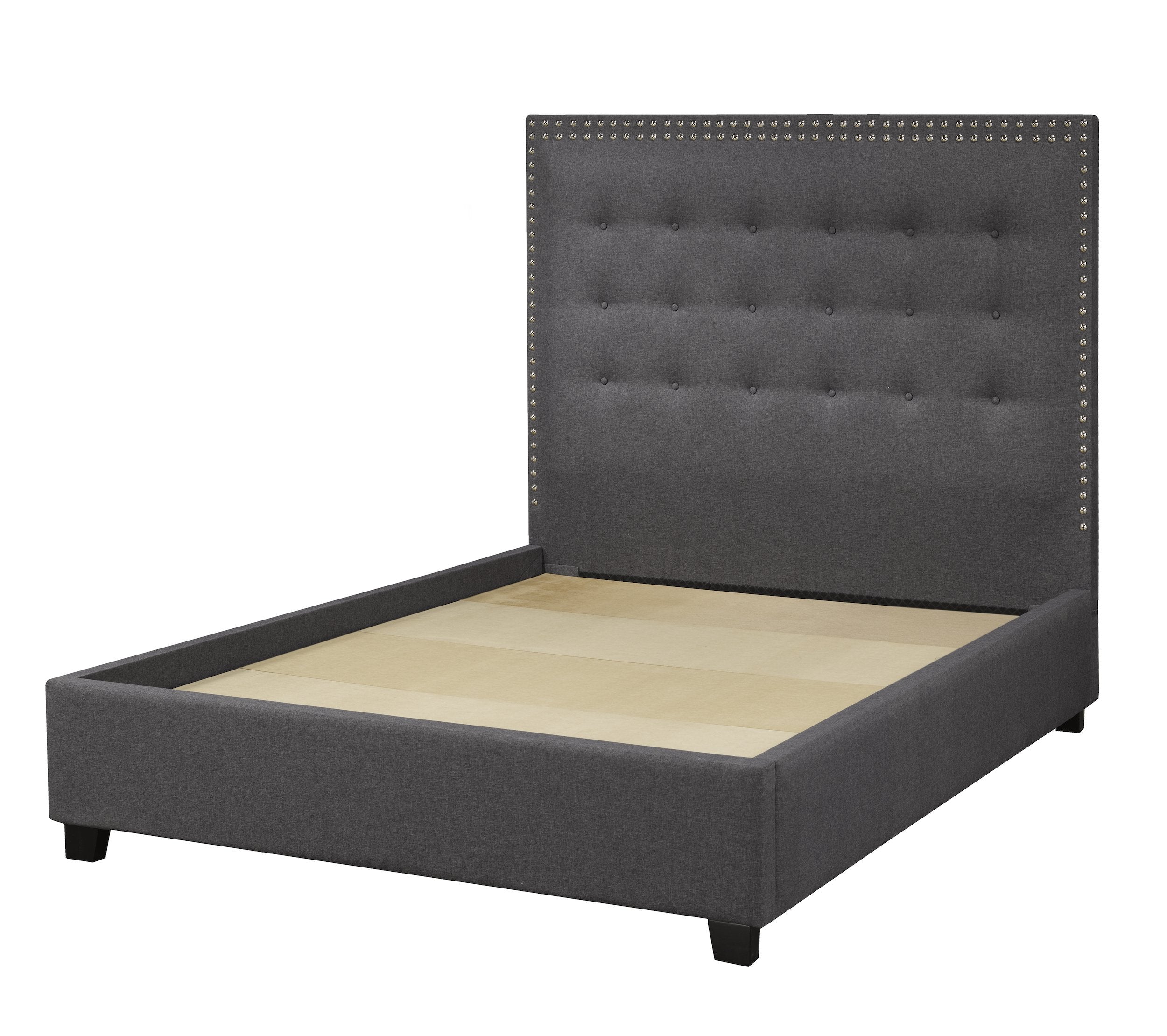Rocklyn Platform Bed - Dark Grey Linen - Canadian Furniture
