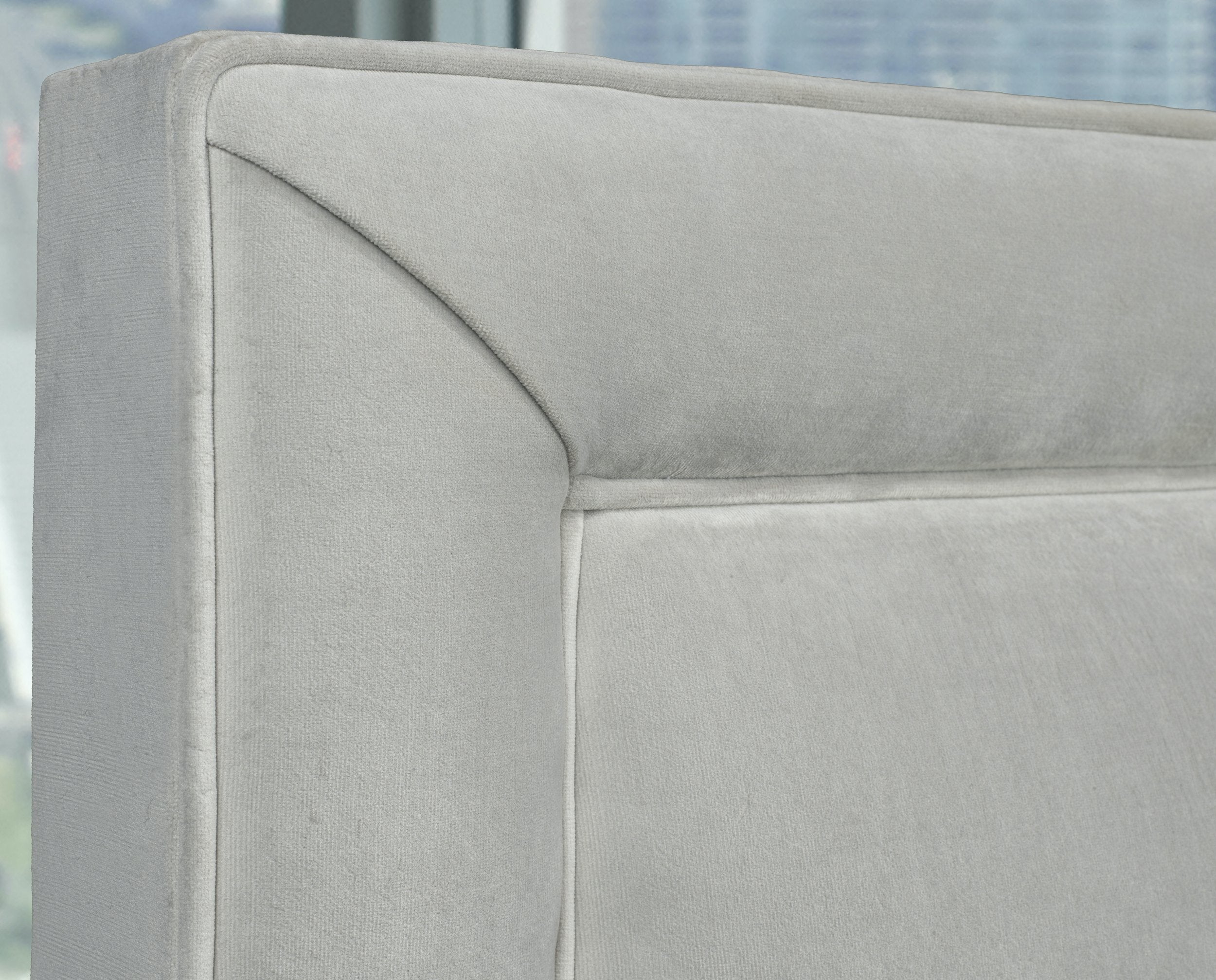 Carlyle Platform Bed - Grey Velvet - Canadian Furniture