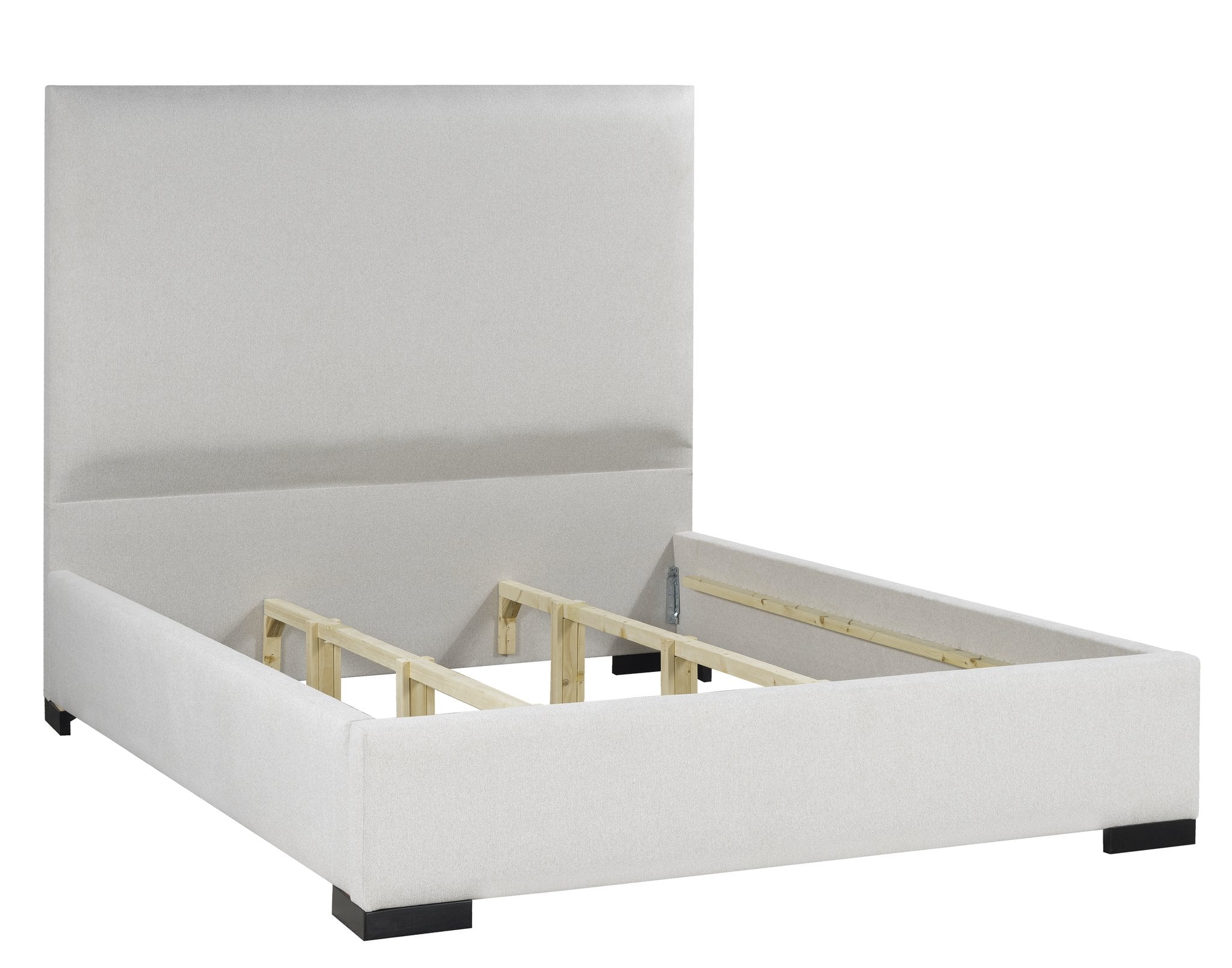 Sundre Platform Bed - Ivory Linen - Canadian Furniture