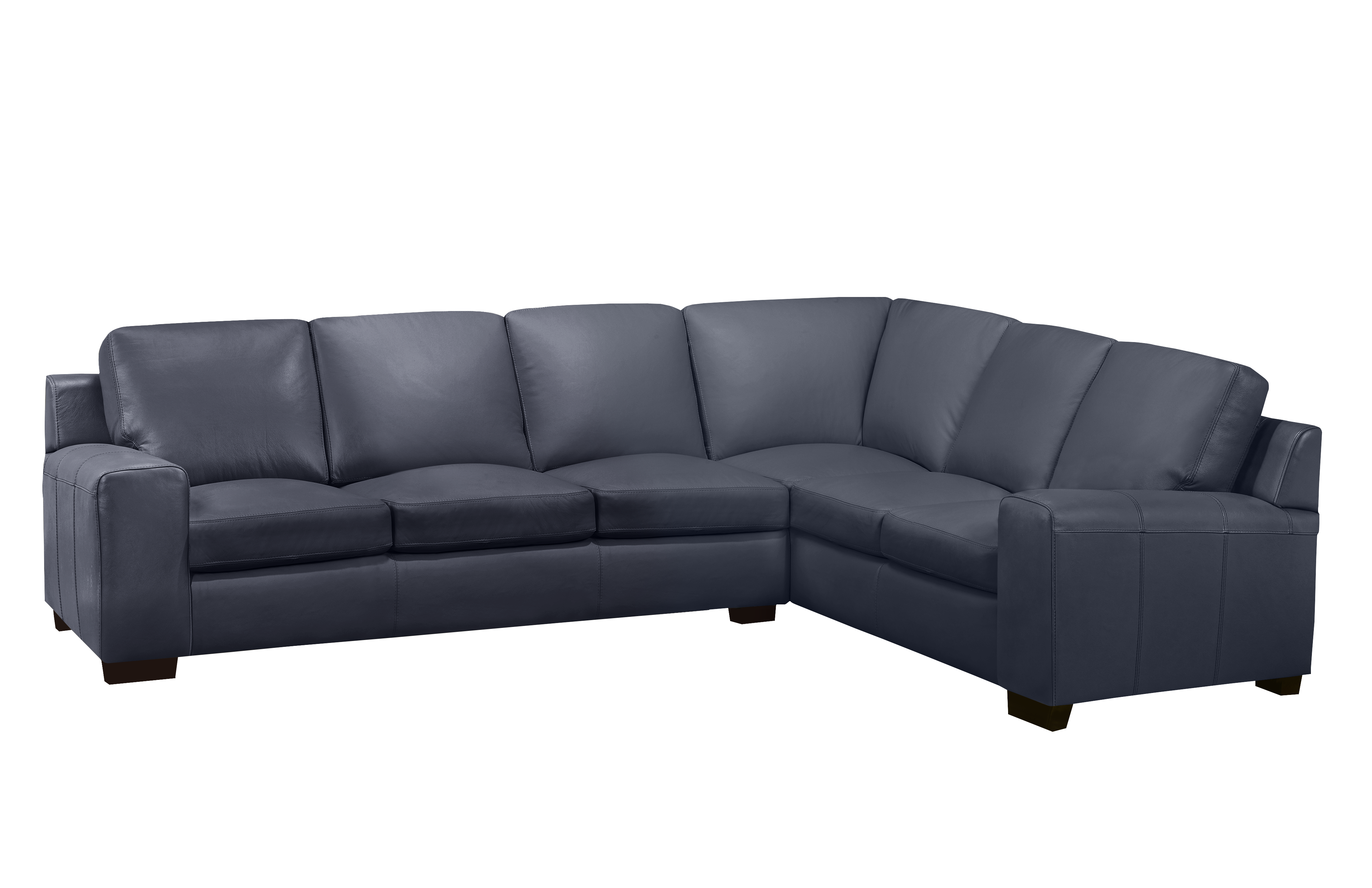 Vernon Sectional  - Navy Genuine Leather