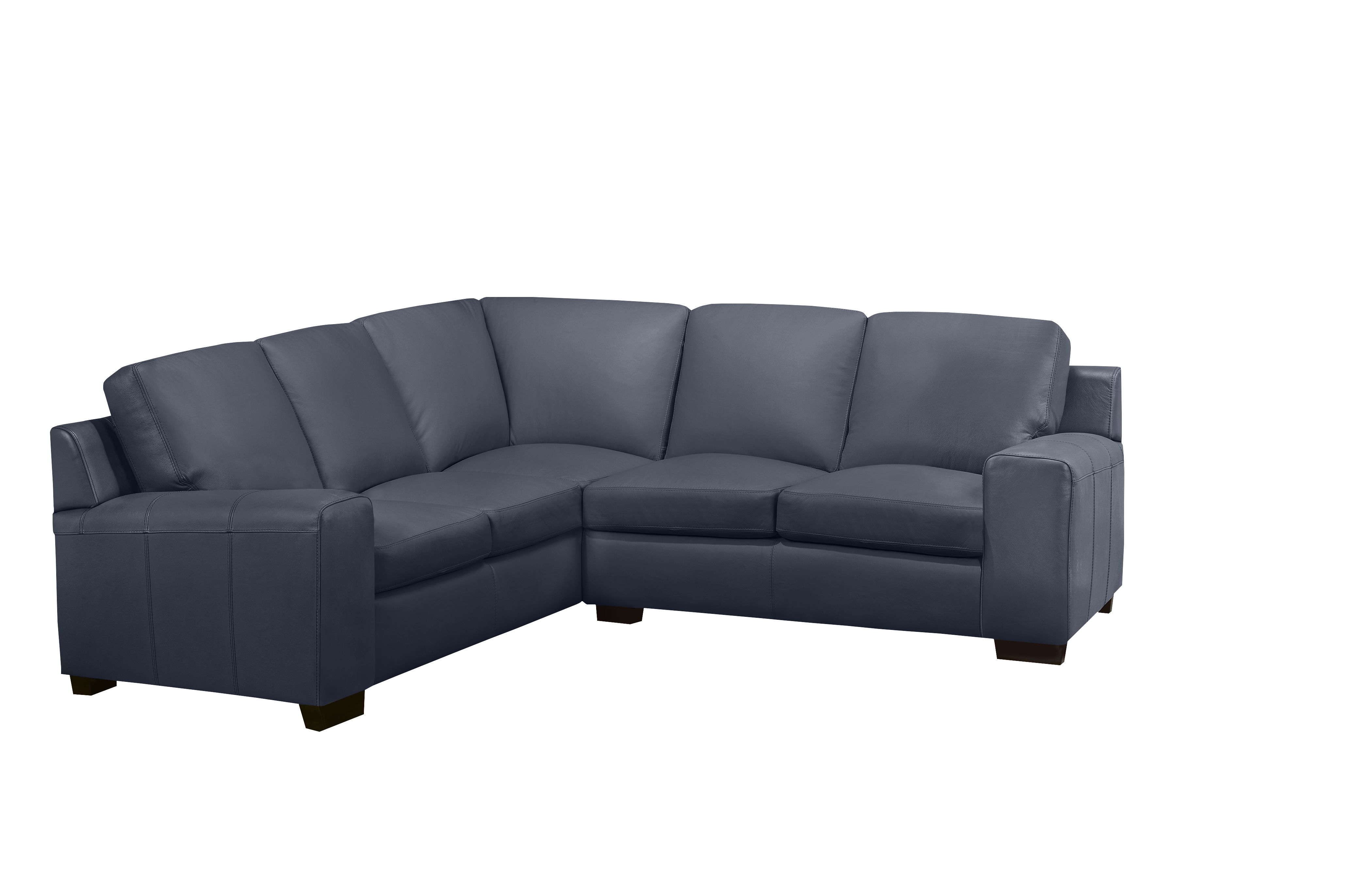 Vernon Sectional  - Navy Genuine Leather