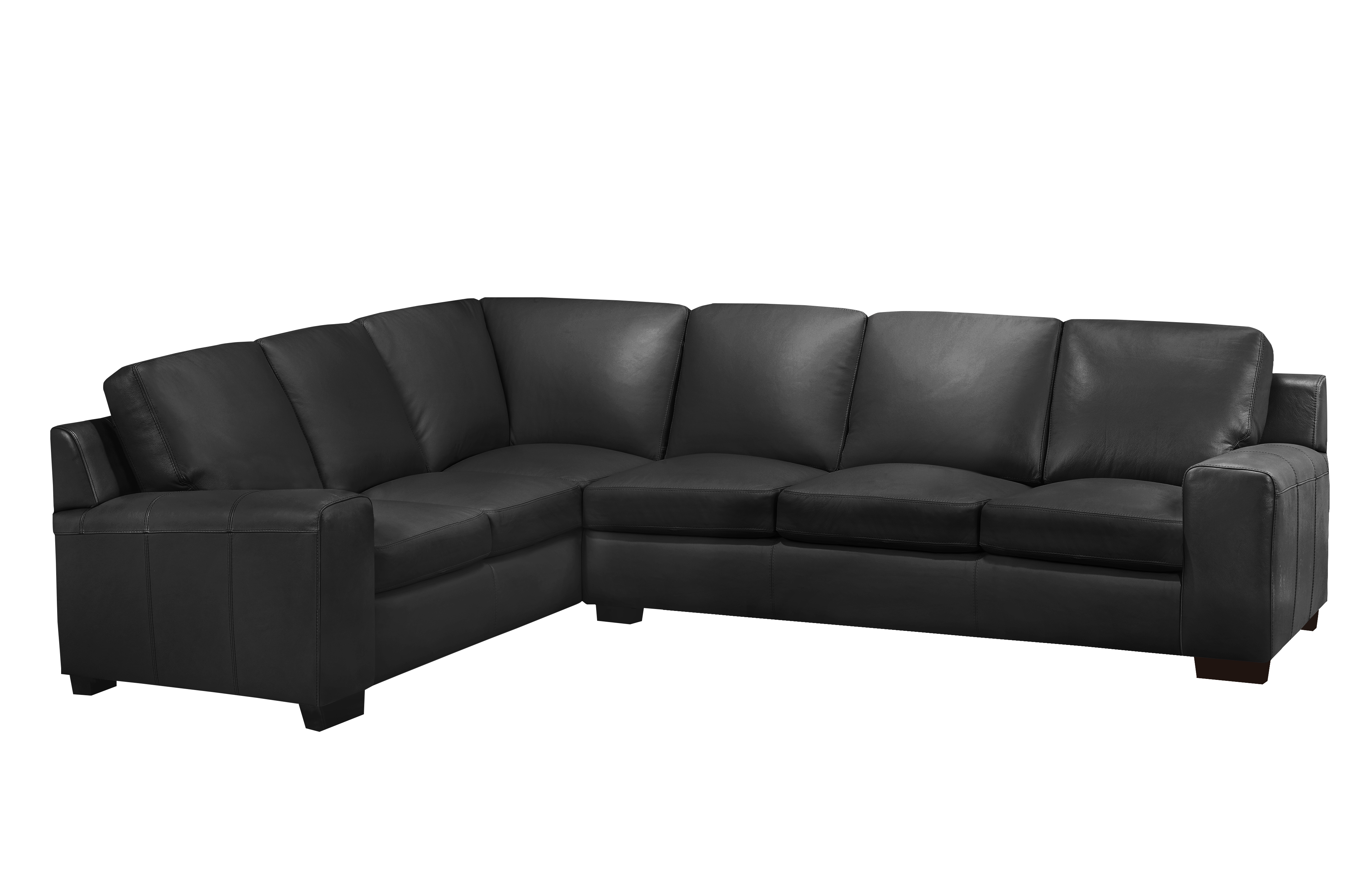 Vernon Sectional  - Raven Genuine Leather