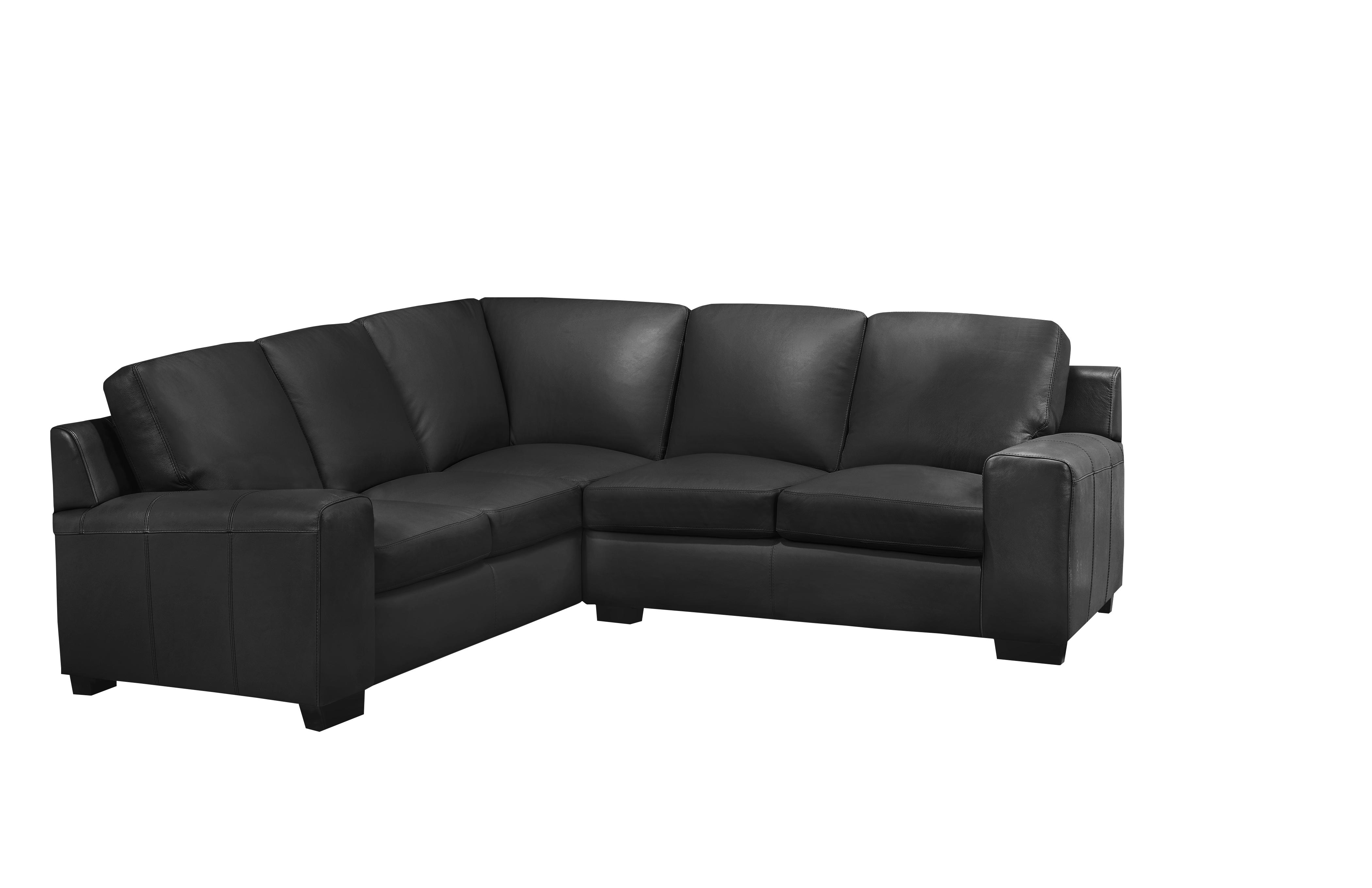 Vernon Sectional  - Raven Genuine Leather