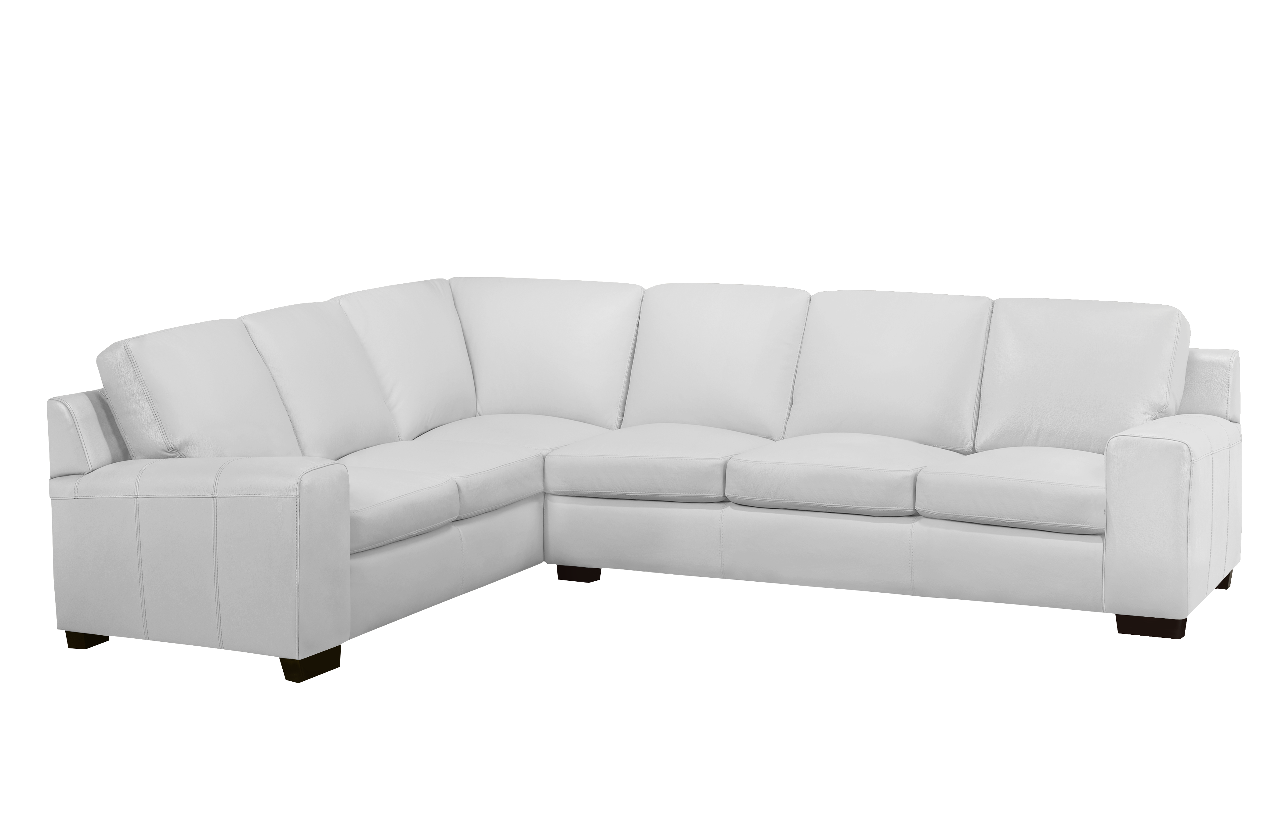 Vernon Sectional  - Silver Grey Genuine Leather
