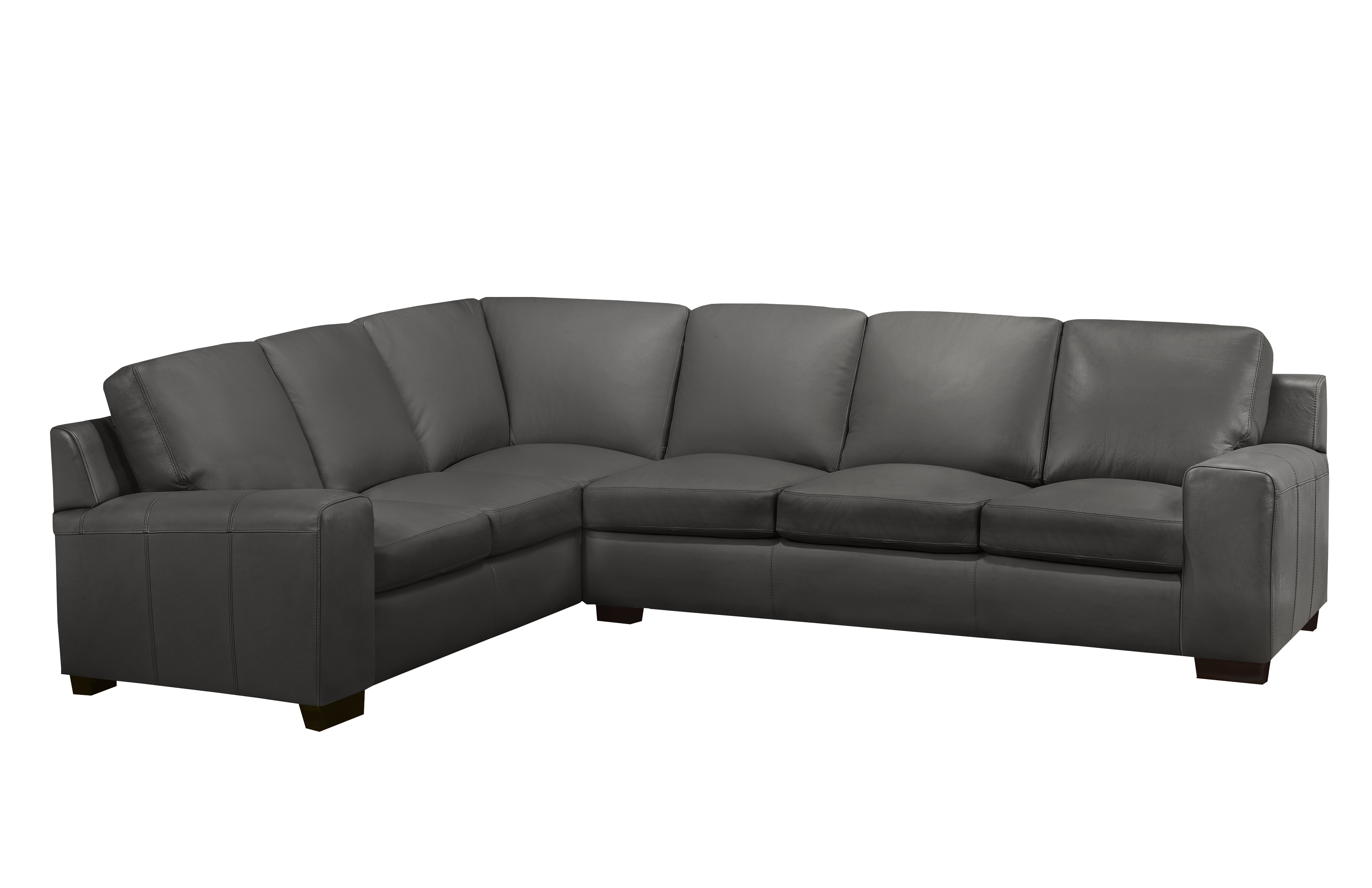 Vernon Sectional - Stone Grey Genuine Leather - Canadian Furniture
