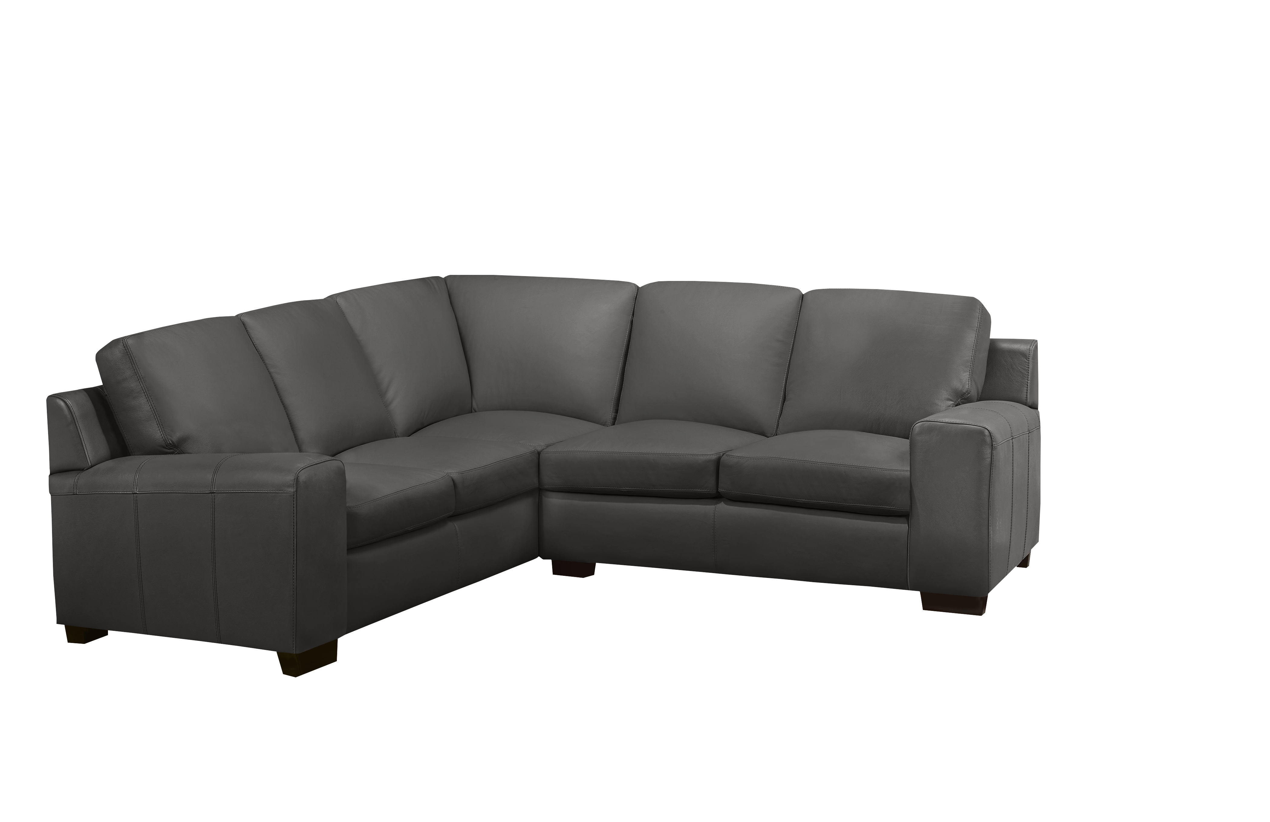 Vernon Sectional - Stone Grey Genuine Leather - Canadian Furniture